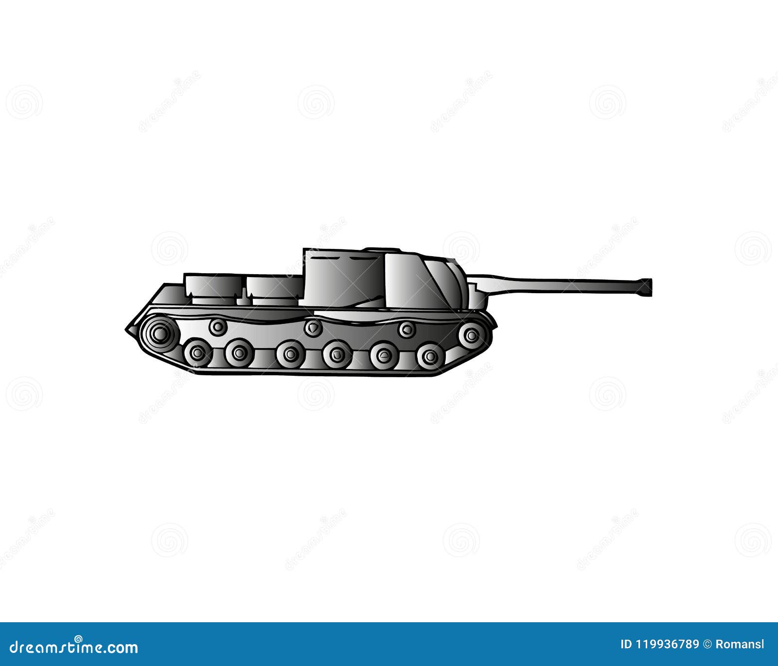 military tank  on white. armoured fighting vehicle ed for front-line combat, with heavy firepower, strong armour