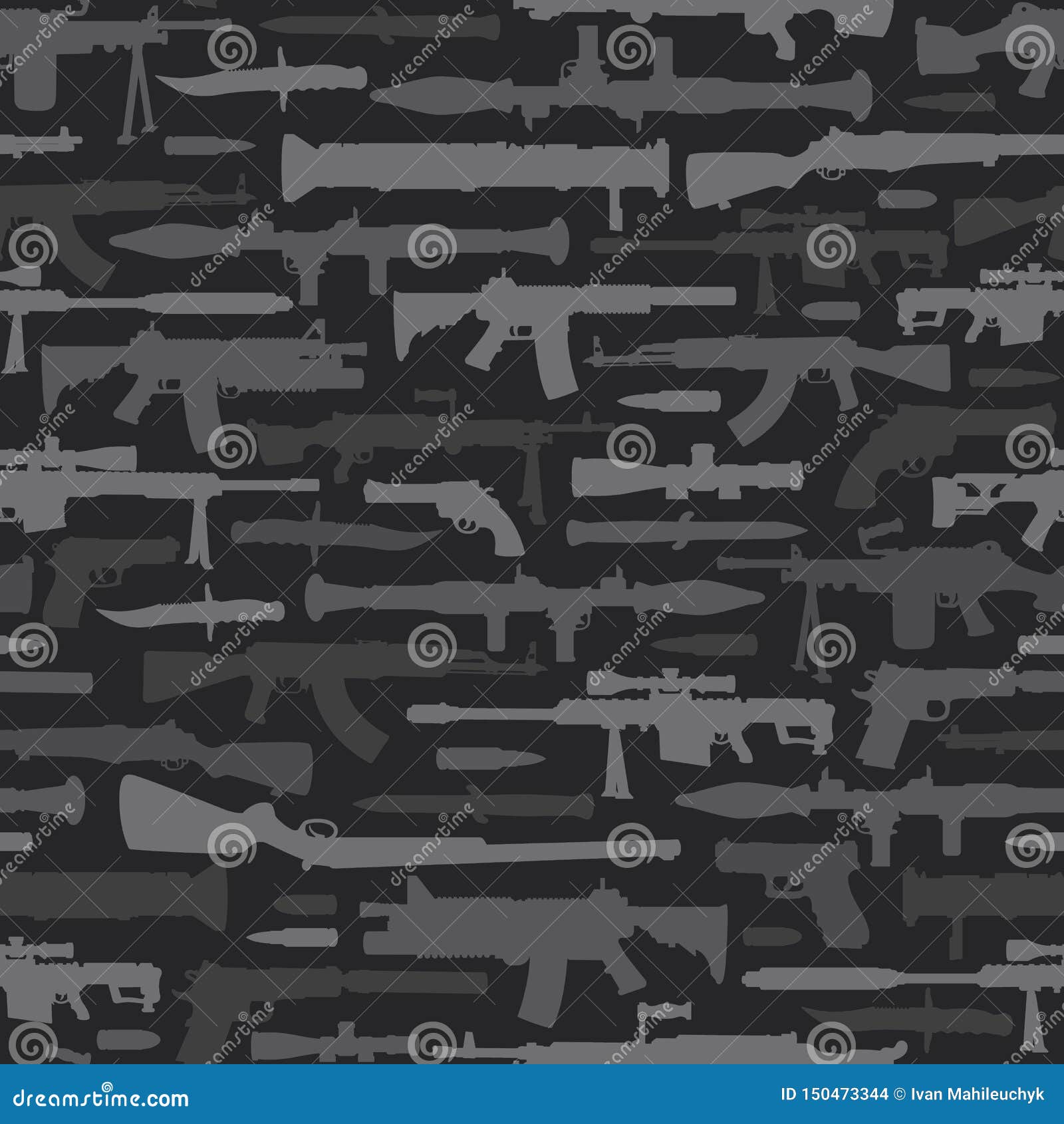 military weapons seamless pattern