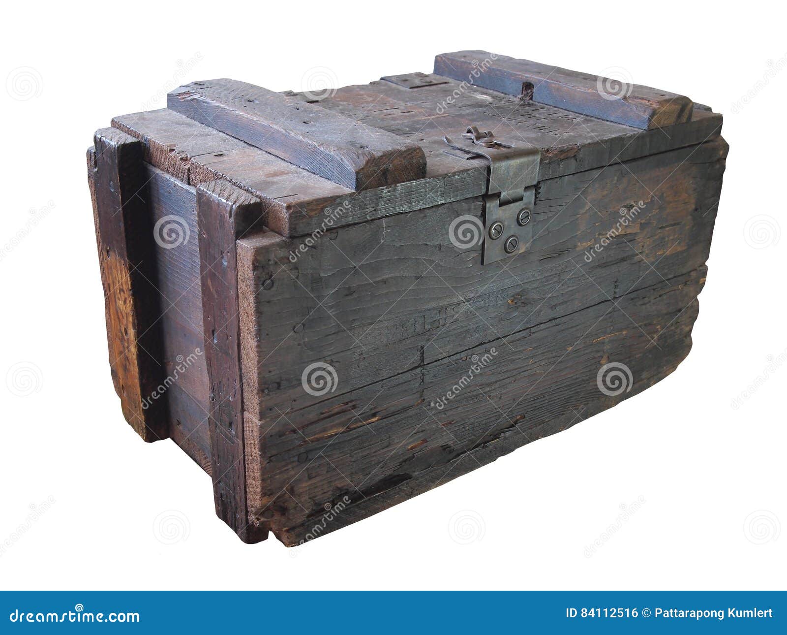 Military Wooden Crate / Old Wooden Crate / Isolated White 