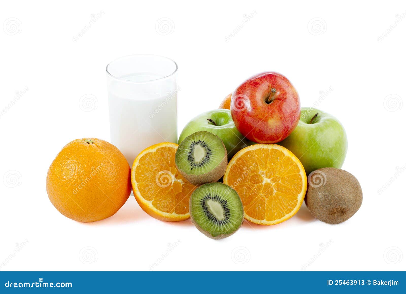Milk and assorted fruits stock image. Image of kiwi, food 25463913