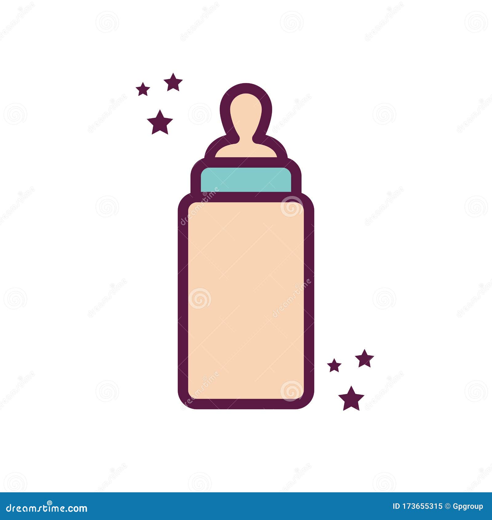 Download Isolated Milk Baby Bottle Line And Fill Style Icon Vector ...