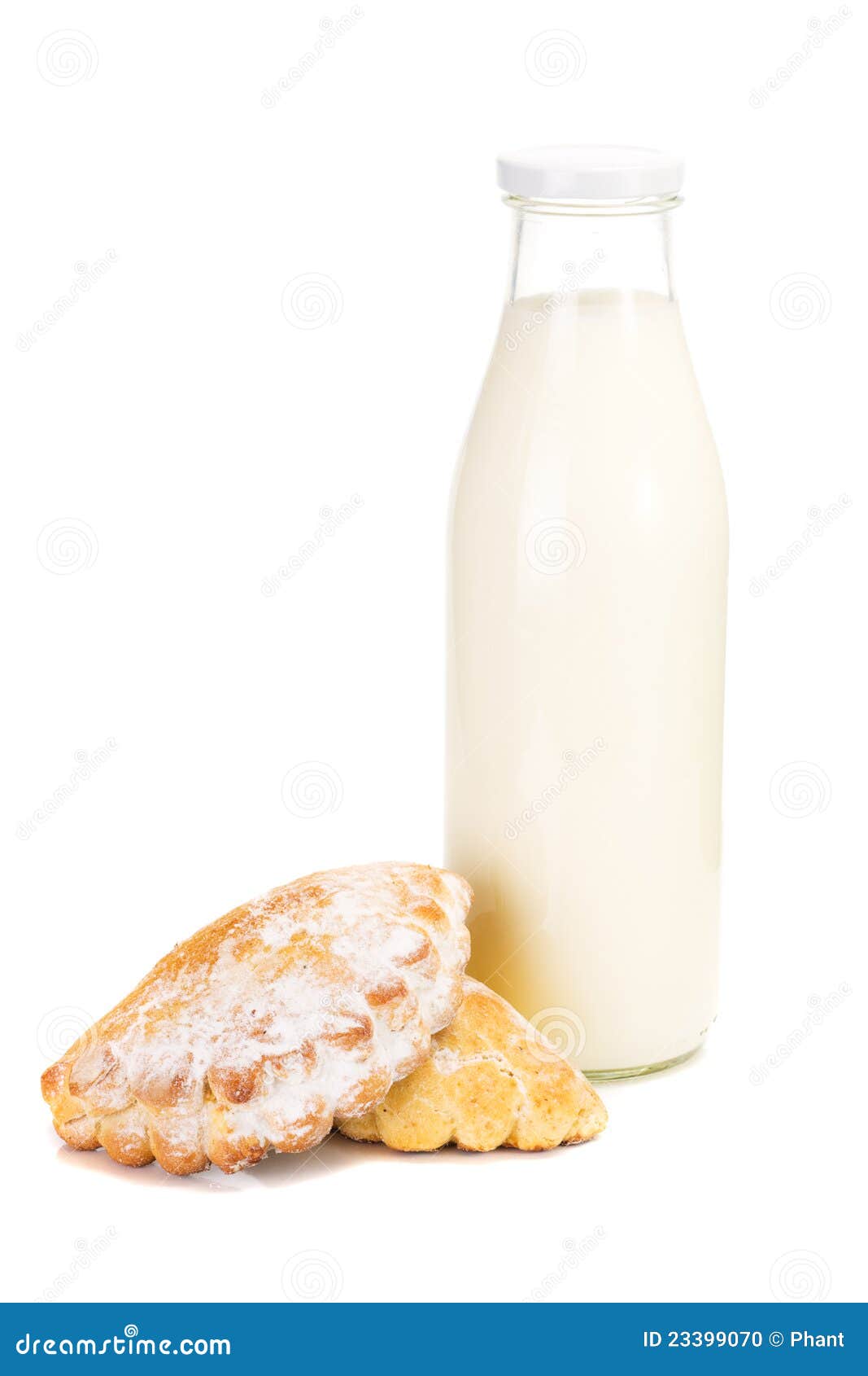Milk bottle with cakes stock photo. Image of cover, glass 23399070