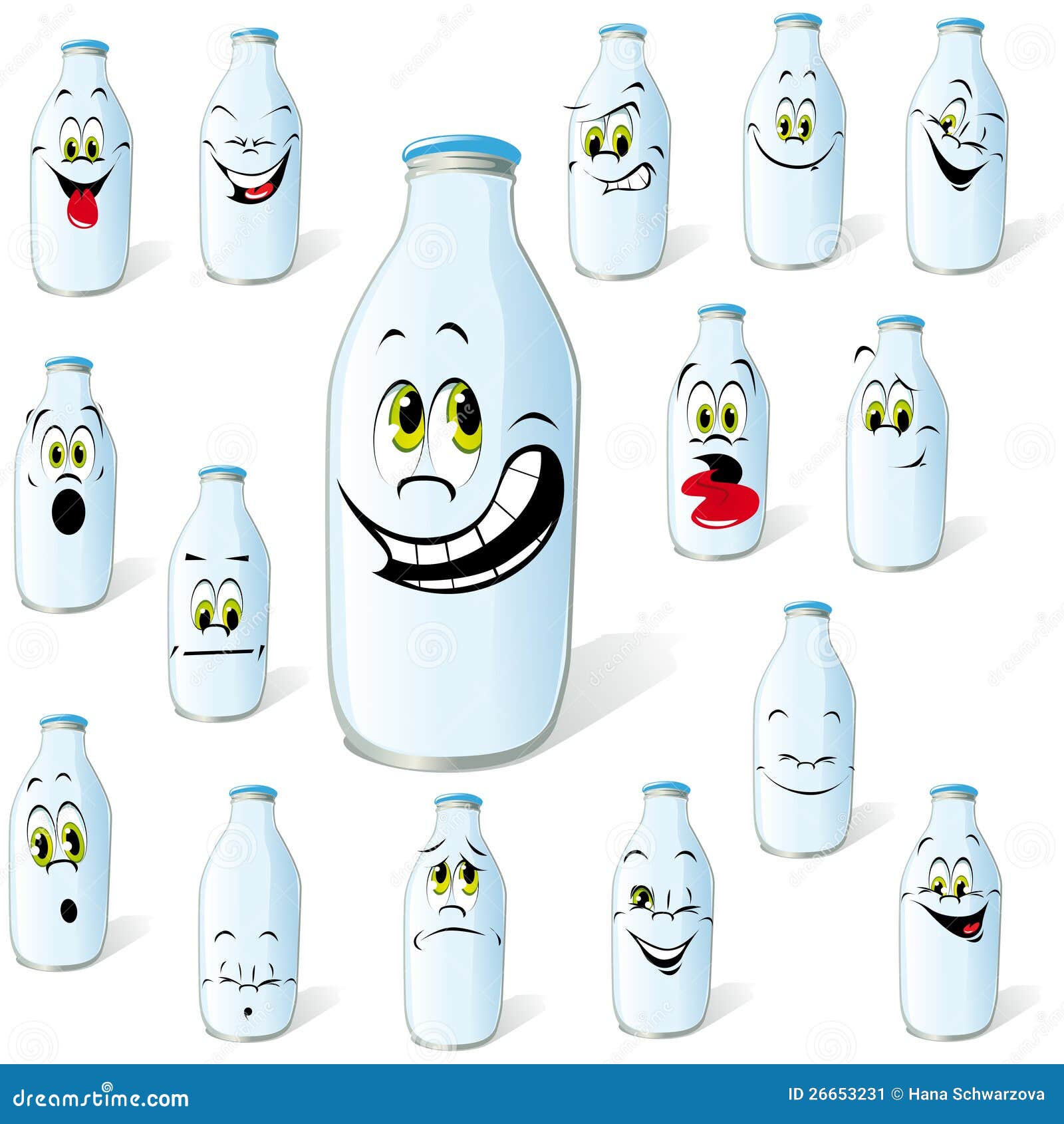 Milk bottle drawings stock vector Illustration of faces 26653231