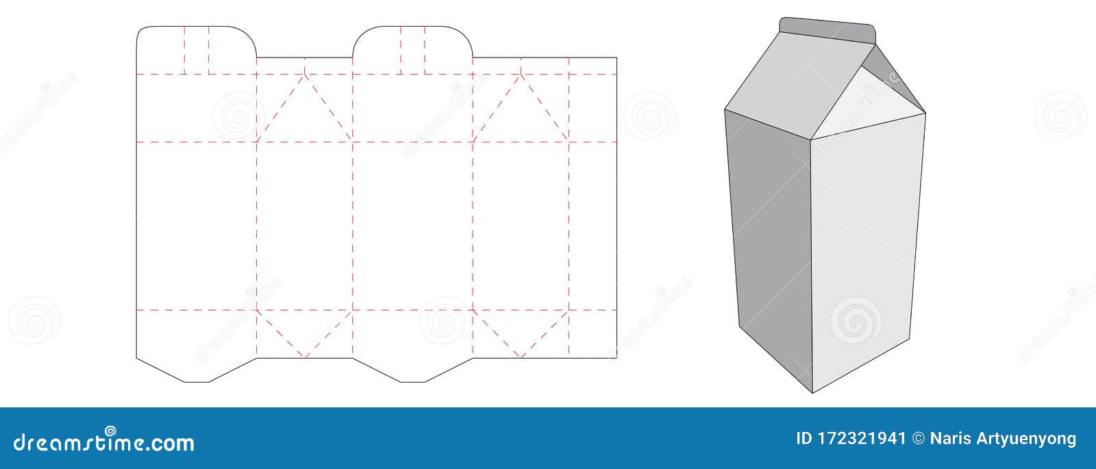 Milk Box Packaging Die Cut Template Stock Vector Illustration of