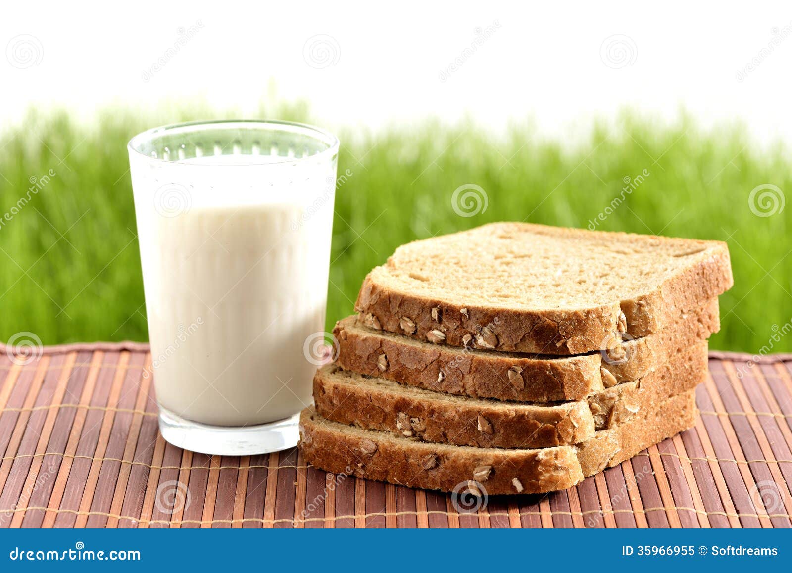 Milk with bread stock image. Image of baguette, freshly 35966955