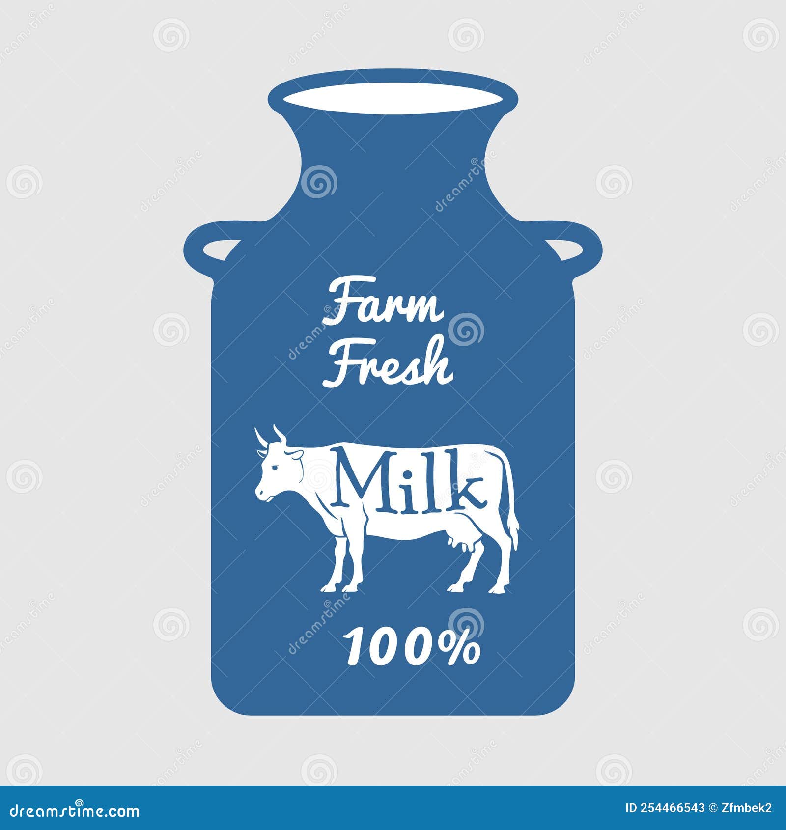 Milk Can Silhouette with Text. Vector Illustration Stock Vector