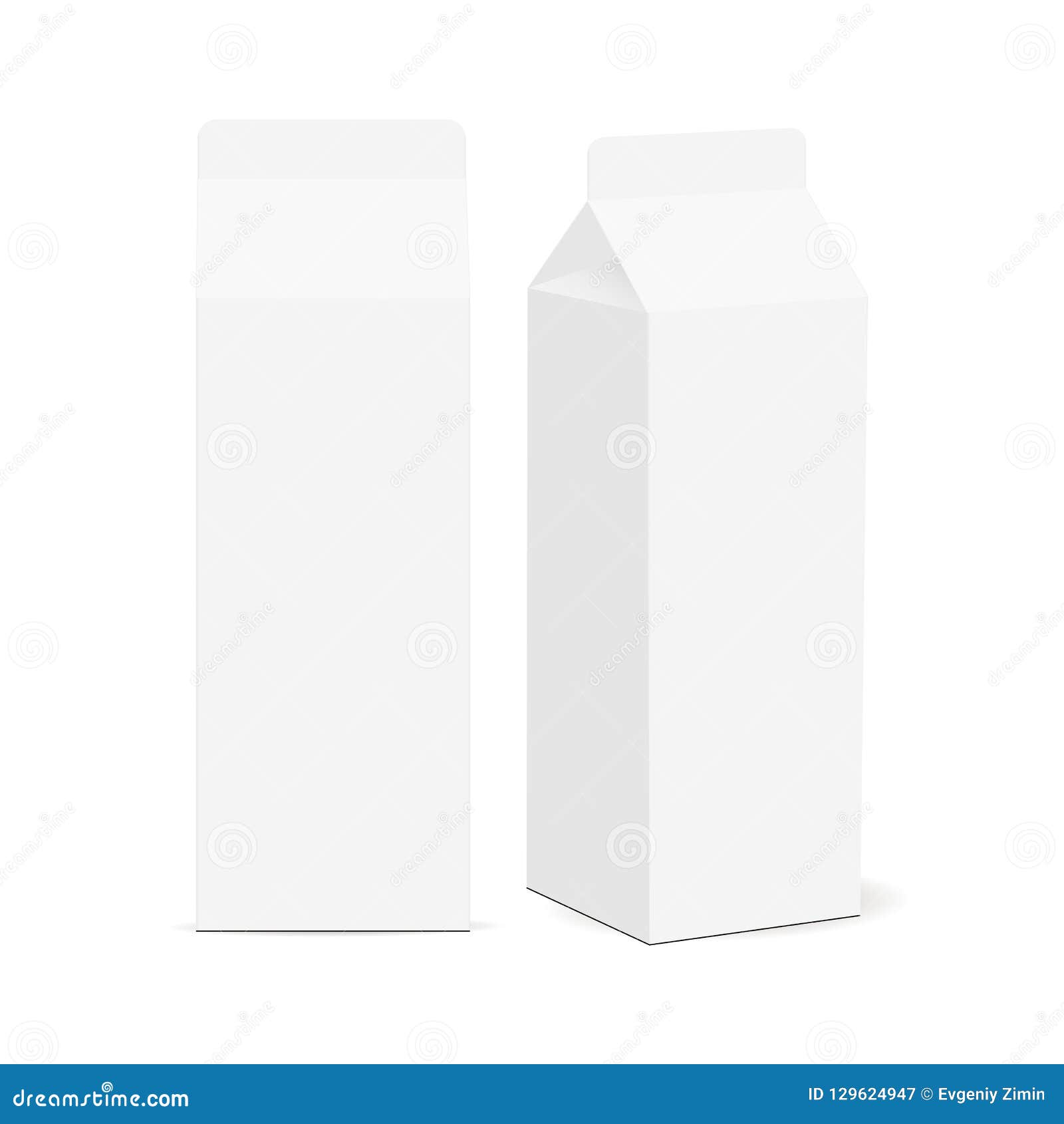Download Milk Carton Box Mockup Isolated On White Background Stock Vector Illustration Of Food Beverage 129624947
