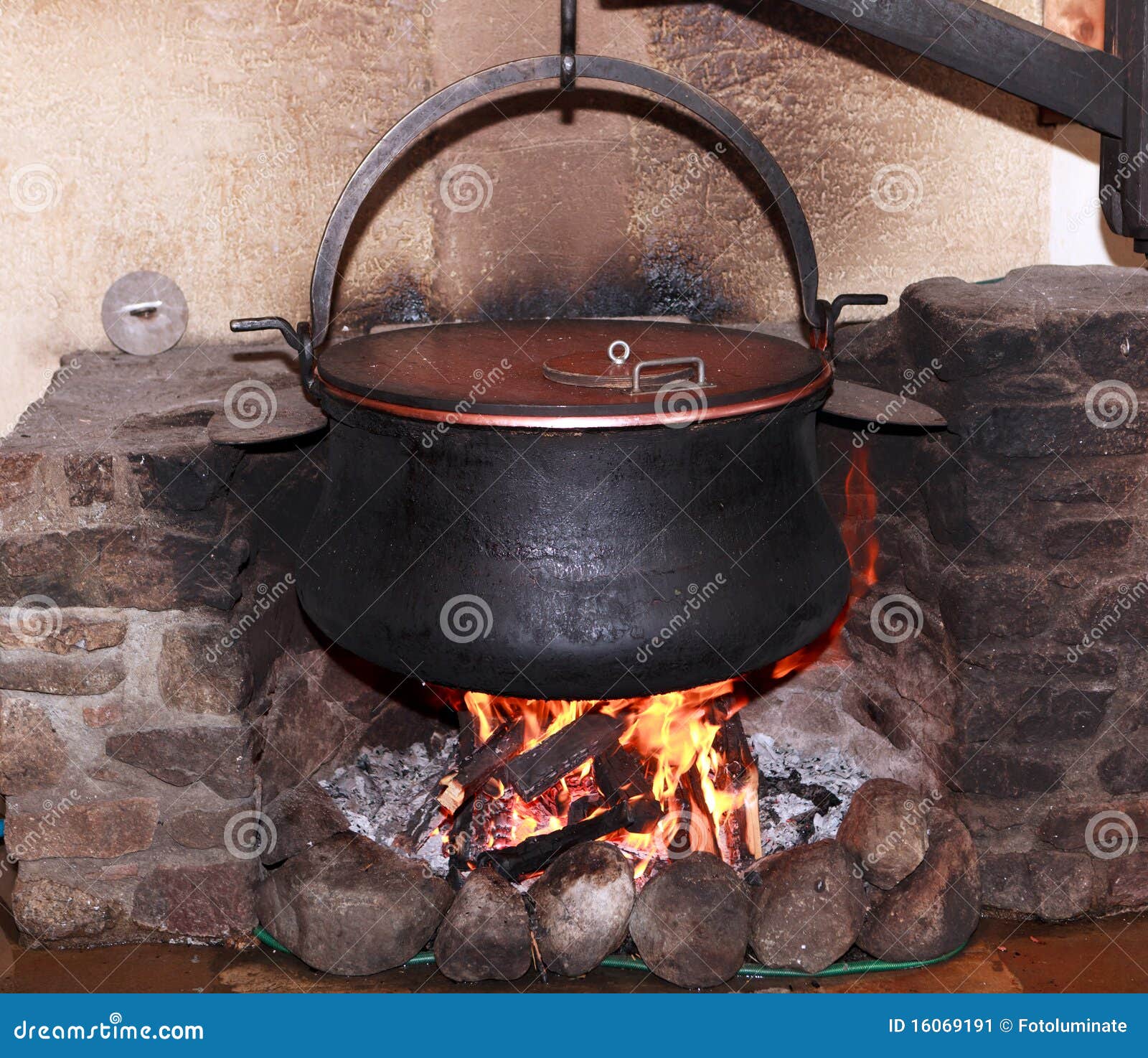 Milk and Cheese Cauldron stock image. Image of stove 16069191