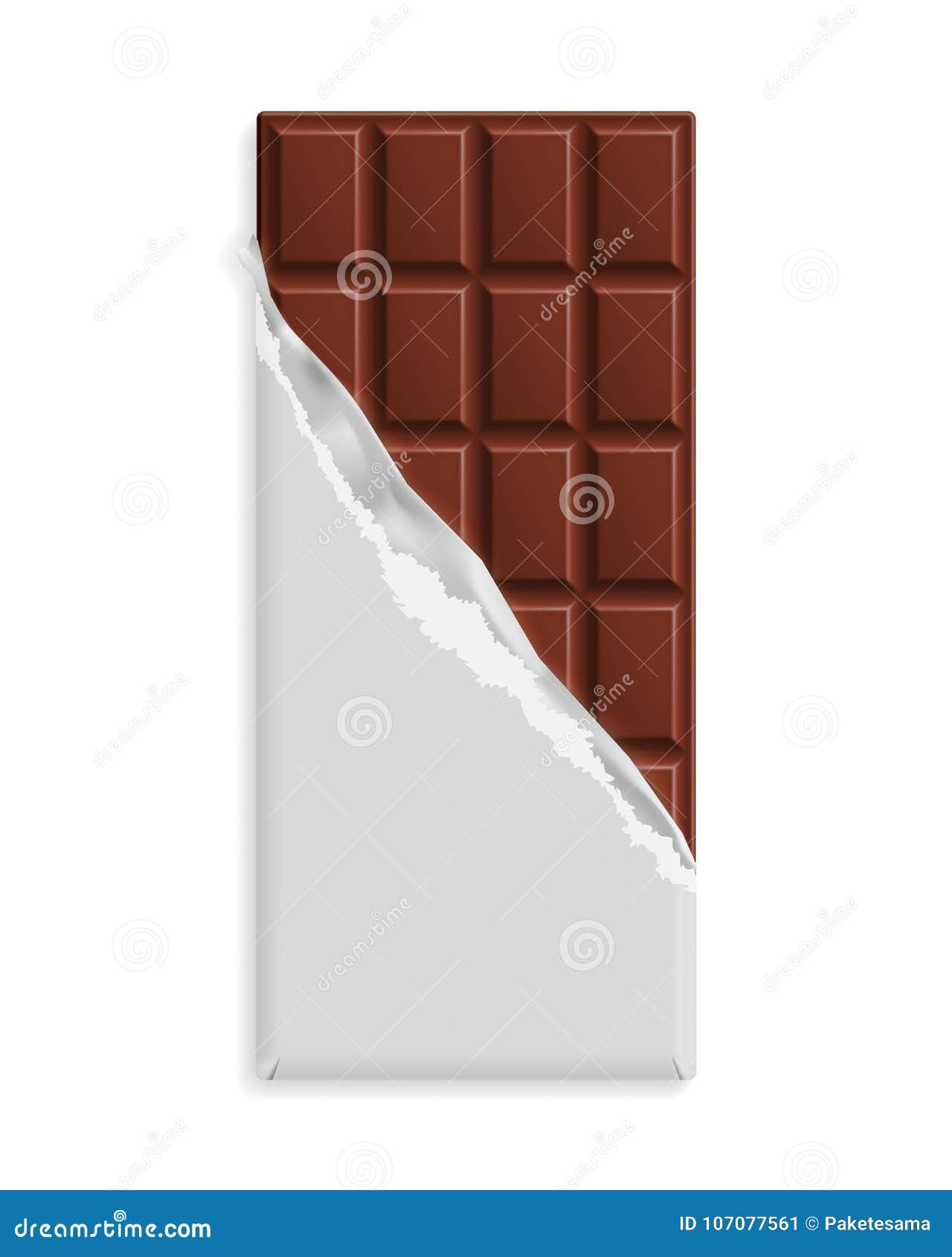 Download Milk Chocolate Bar In A Blank Wrapper Stock Vector Illustration Of Cacao Cube 107077561 PSD Mockup Templates