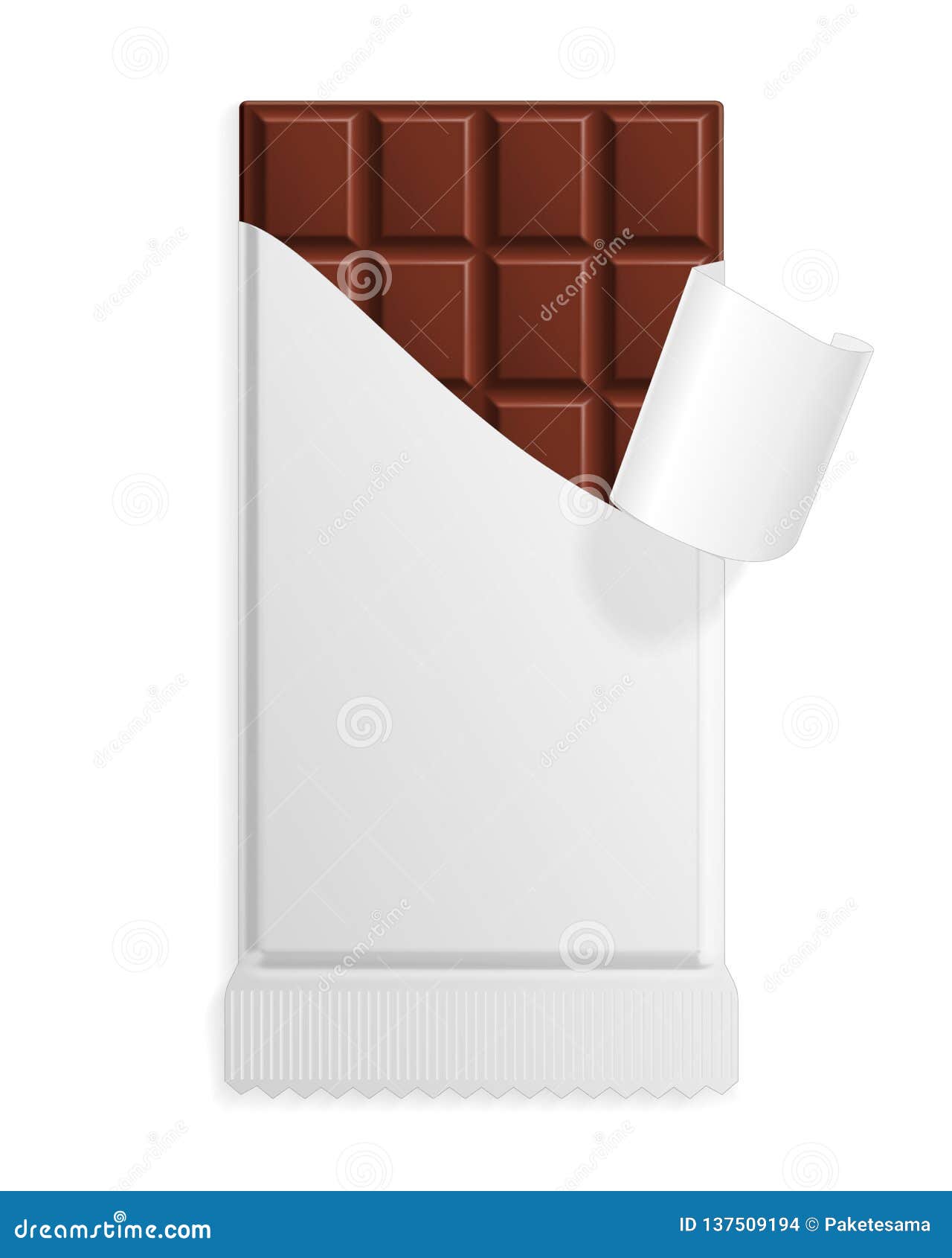 Milk Chocolate Bar in a Blank Wrapper Stock Vector - Illustration In Free Blank Candy Bar Wrapper Template