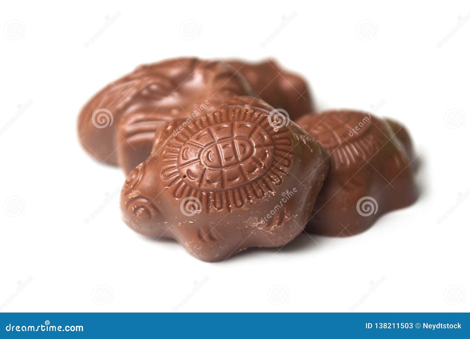 Milk Chocolate in Shaped of Animals on White Background Stock Image