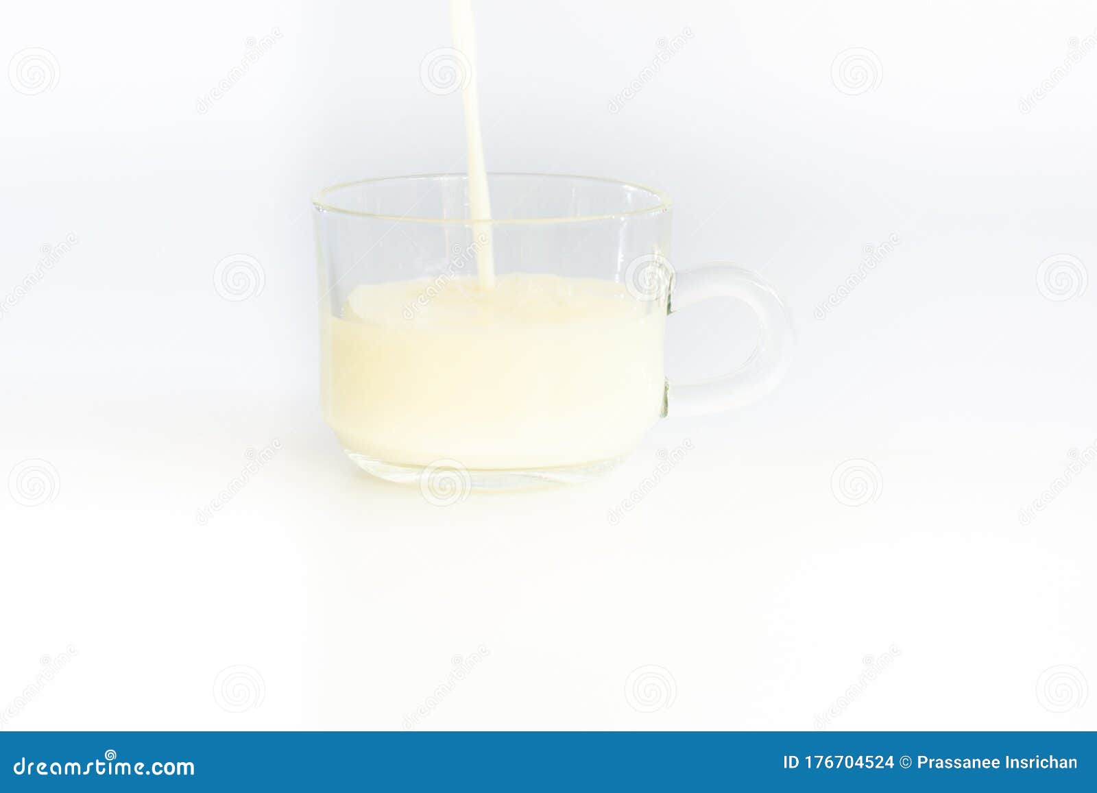 Milk in Clear Cup on White Background Stock Photo Image of