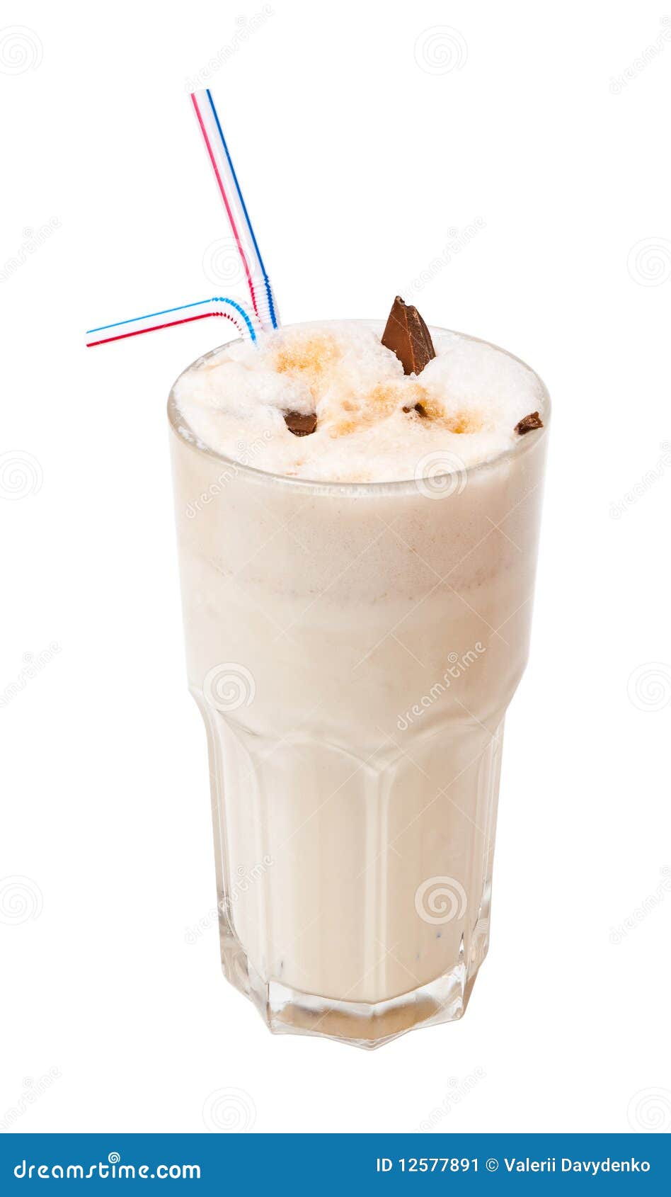 Milk Cocktail with Chocolate Isolated on White Stock Image Image of food, macro 12577891