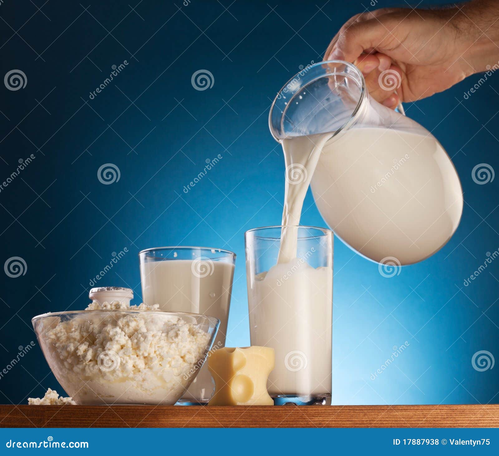 Milk and cottage cheese. stock photo. Image of cream 17887938
