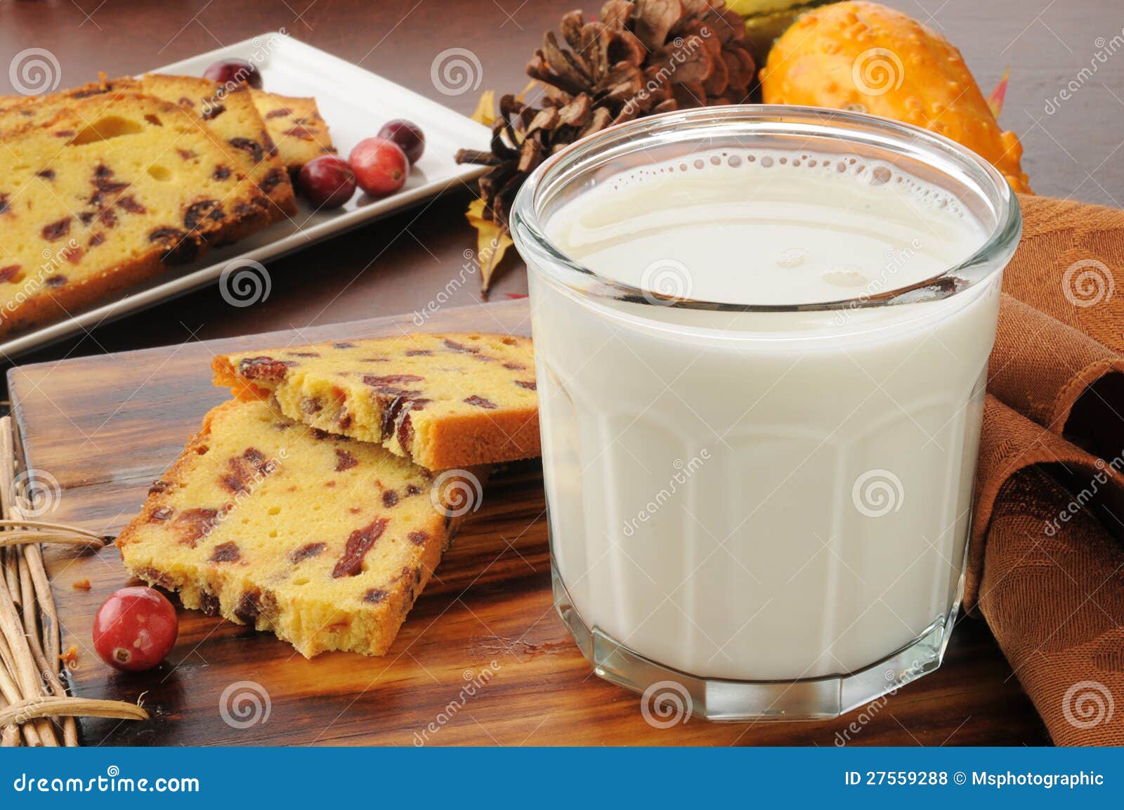 Milk and cranberry bread stock photo. Image of gourds - 27559288