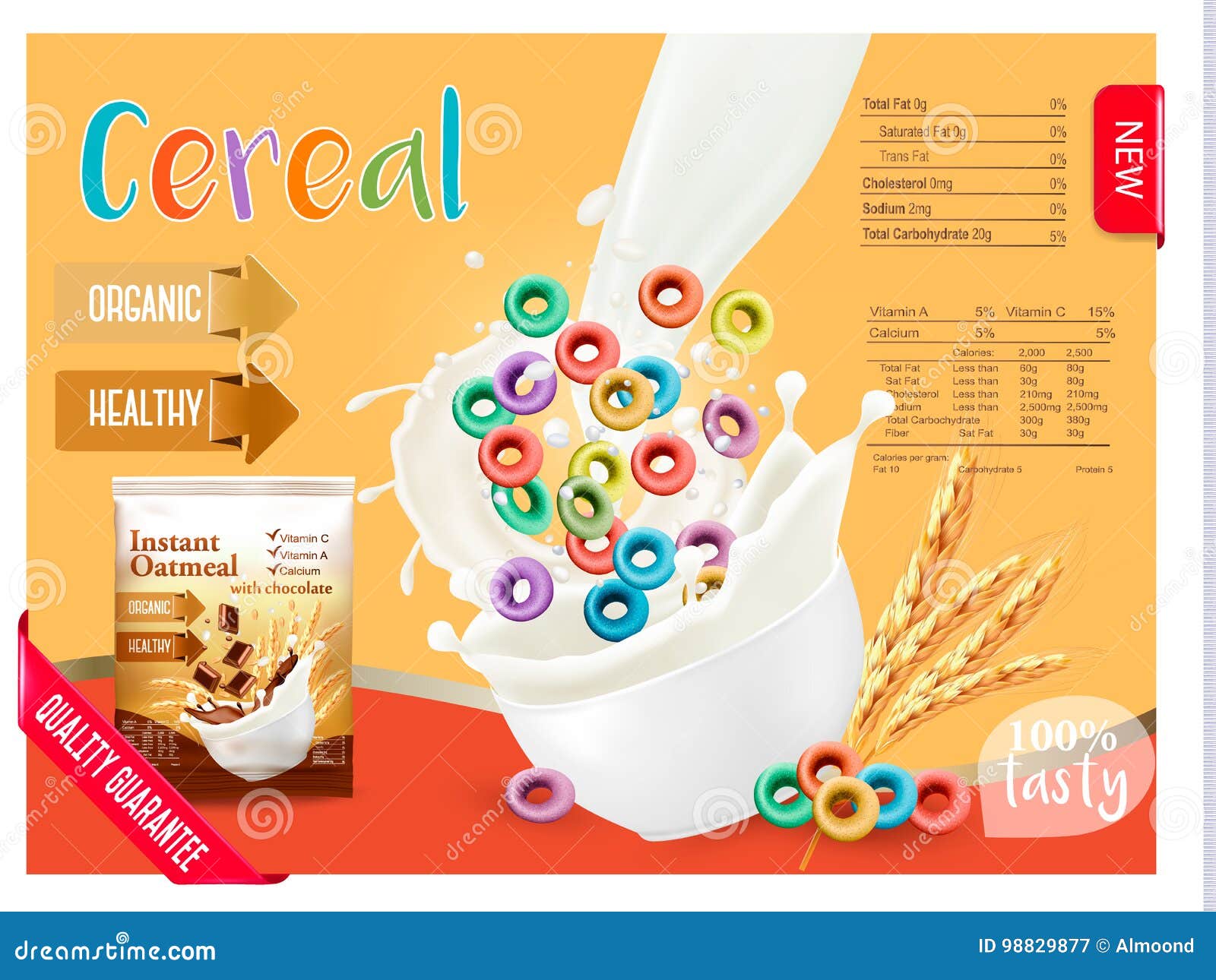 milk flowing into a bowl with cereal.   for packaging and advertising.