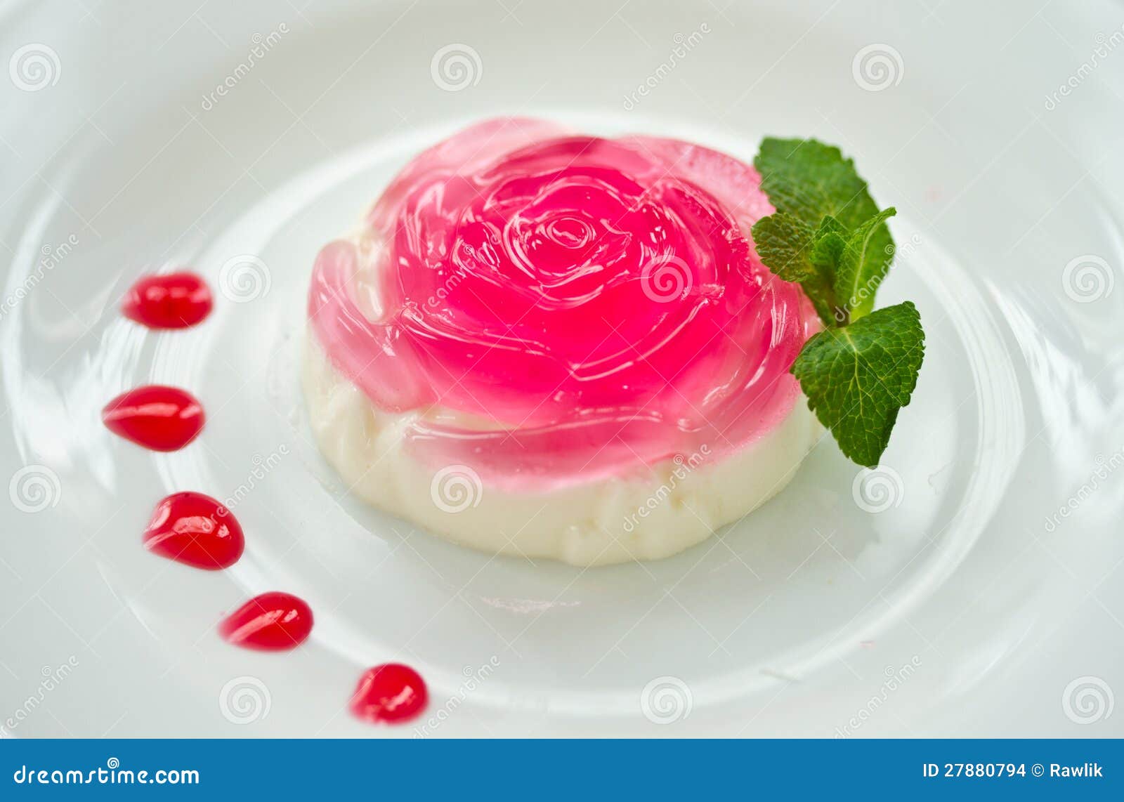 Milk jelly in a rose stock photo. Image of gelatin, breakfast 27880794