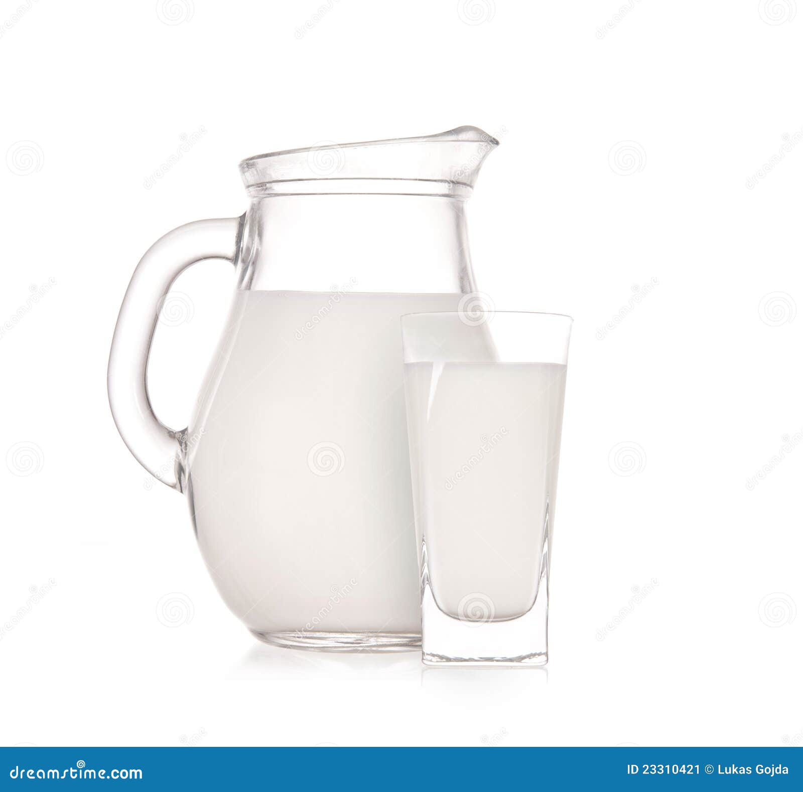 Milk jug with glass stock image. Image of protein, cold 23310421