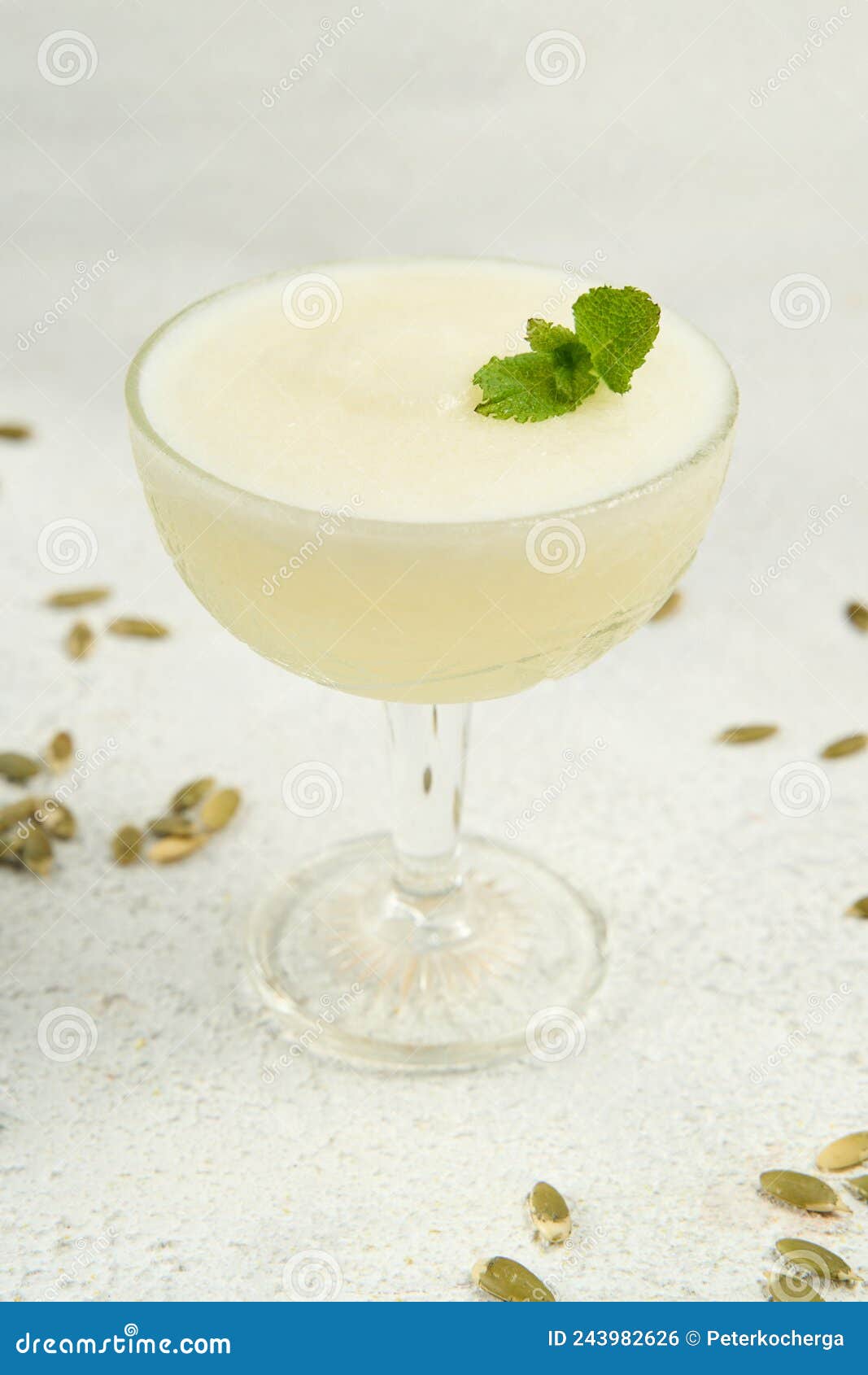 Milk Melon Smoothie in Glass with Mint Stock Photo Image of healthy