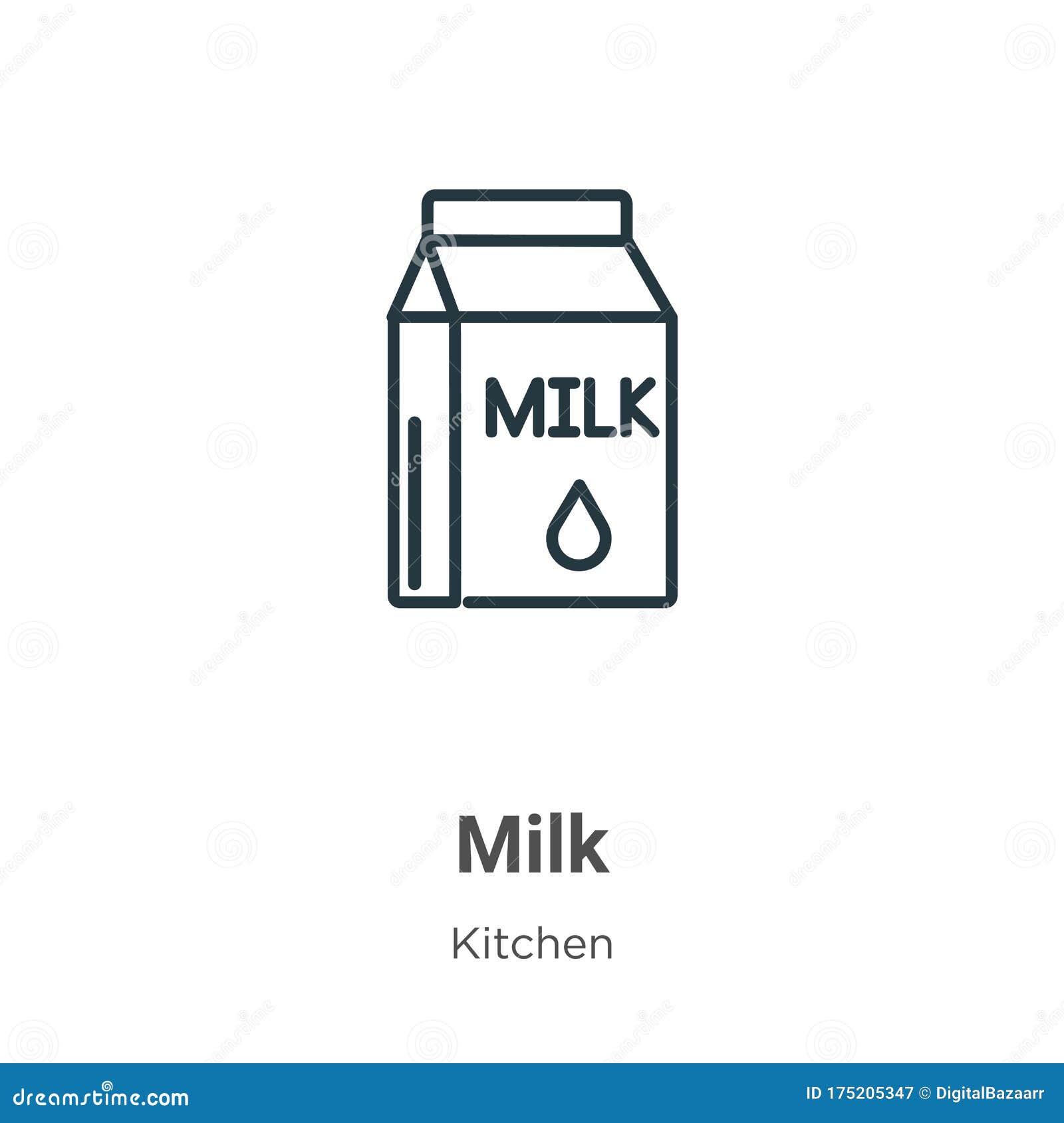 Milk Outline Vector Icon. Thin Line Black Milk Icon, Flat Vector Simple