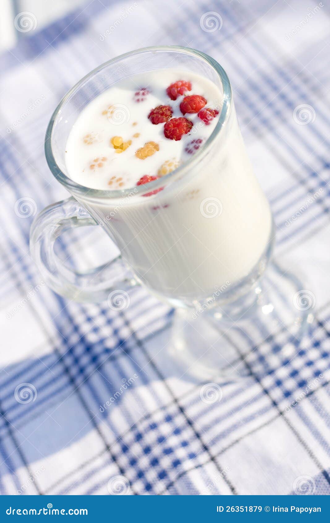 Milk and raspberries stock image. Image of white, organic 26351879