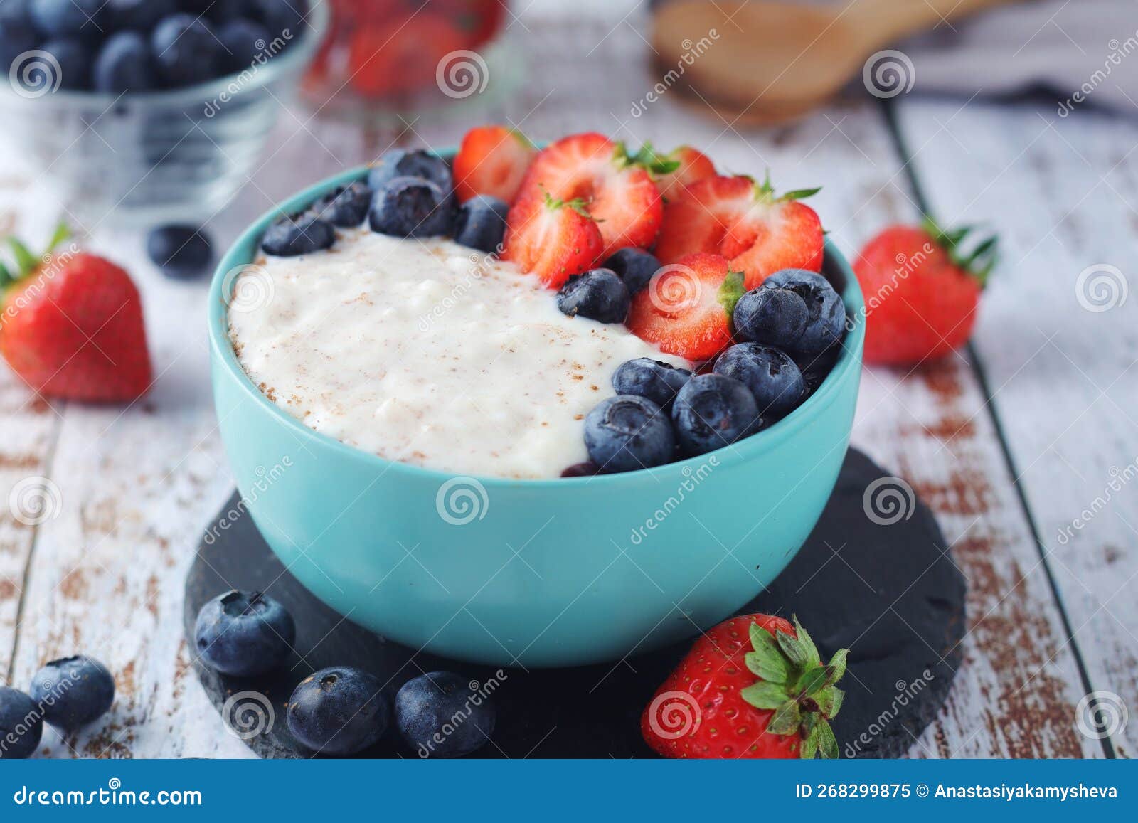 Milk Rice with Berries Ready for Breakfast Stock Image Image of fresh