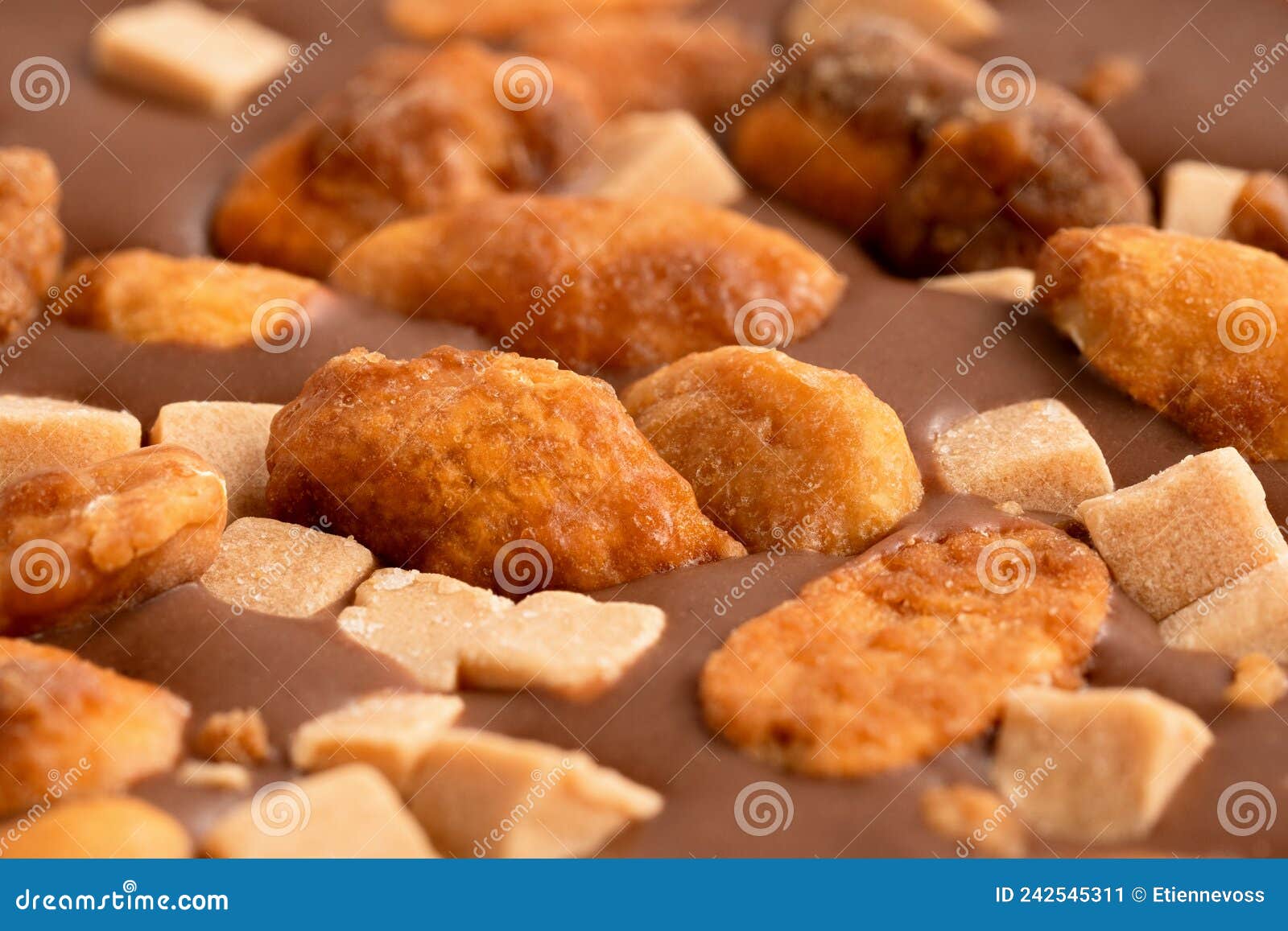 Milk Salted Peanut and Caramel Chocolate. Detail Stock Image Image of