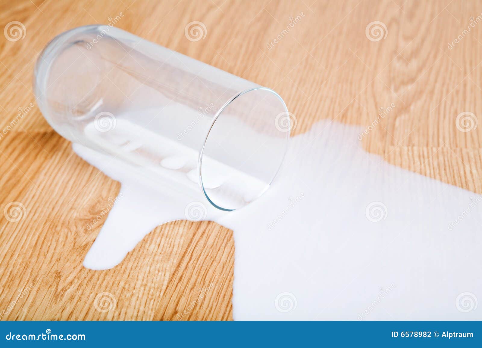 milk spilled from glass