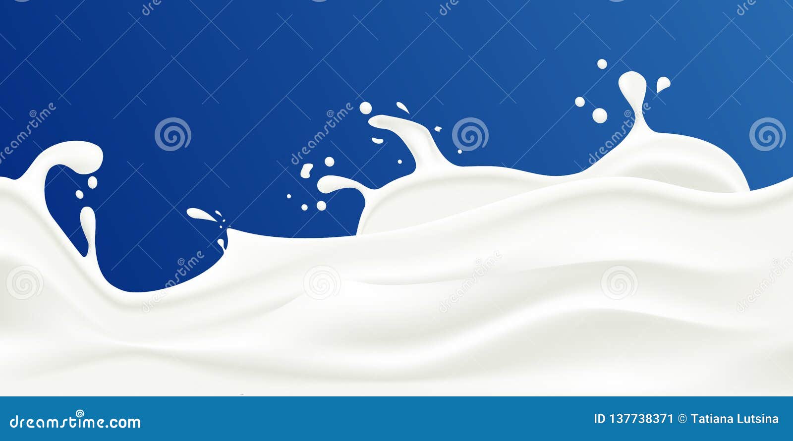 Milk Splash Vector Illustration on a Blue Background. Stock Vector -  Illustration of nature, fresh: 137738371