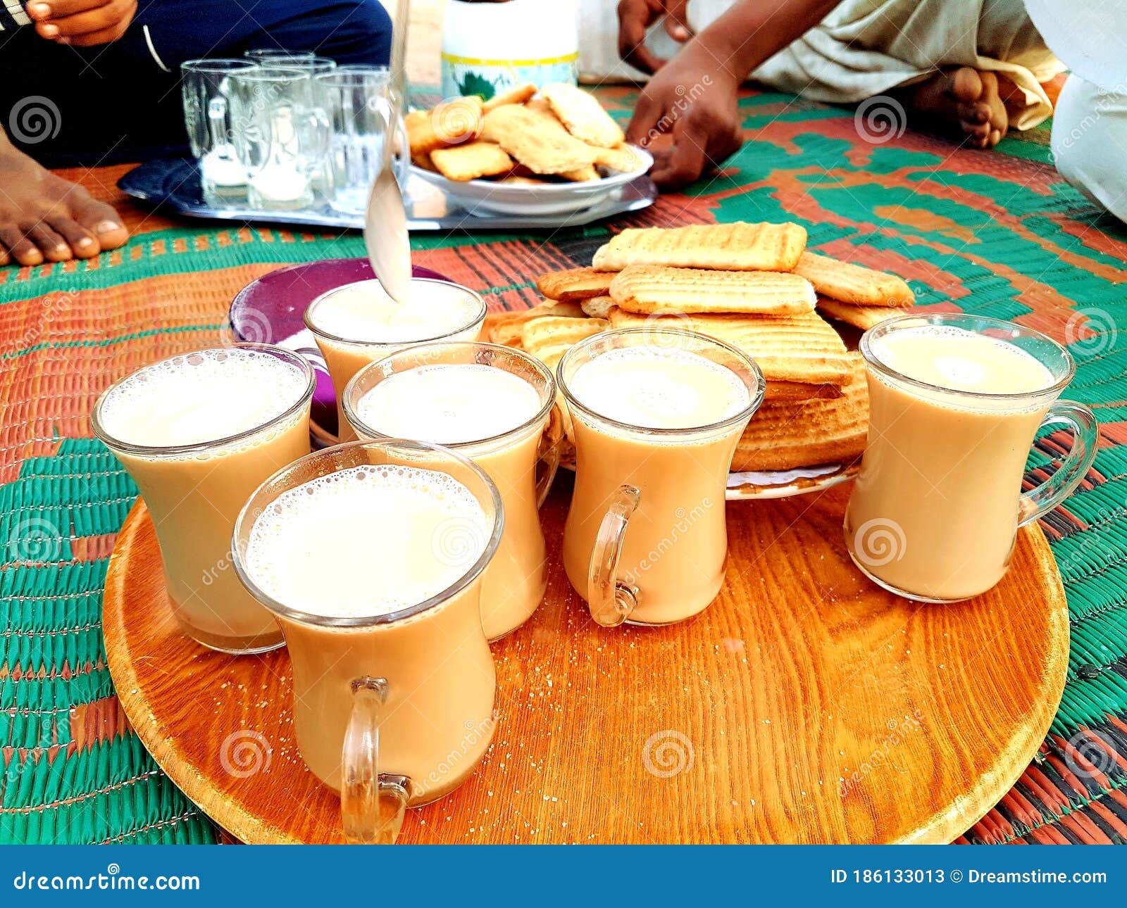 Milk Tea with biscuit stock image. Image of food, biscuit 186133013