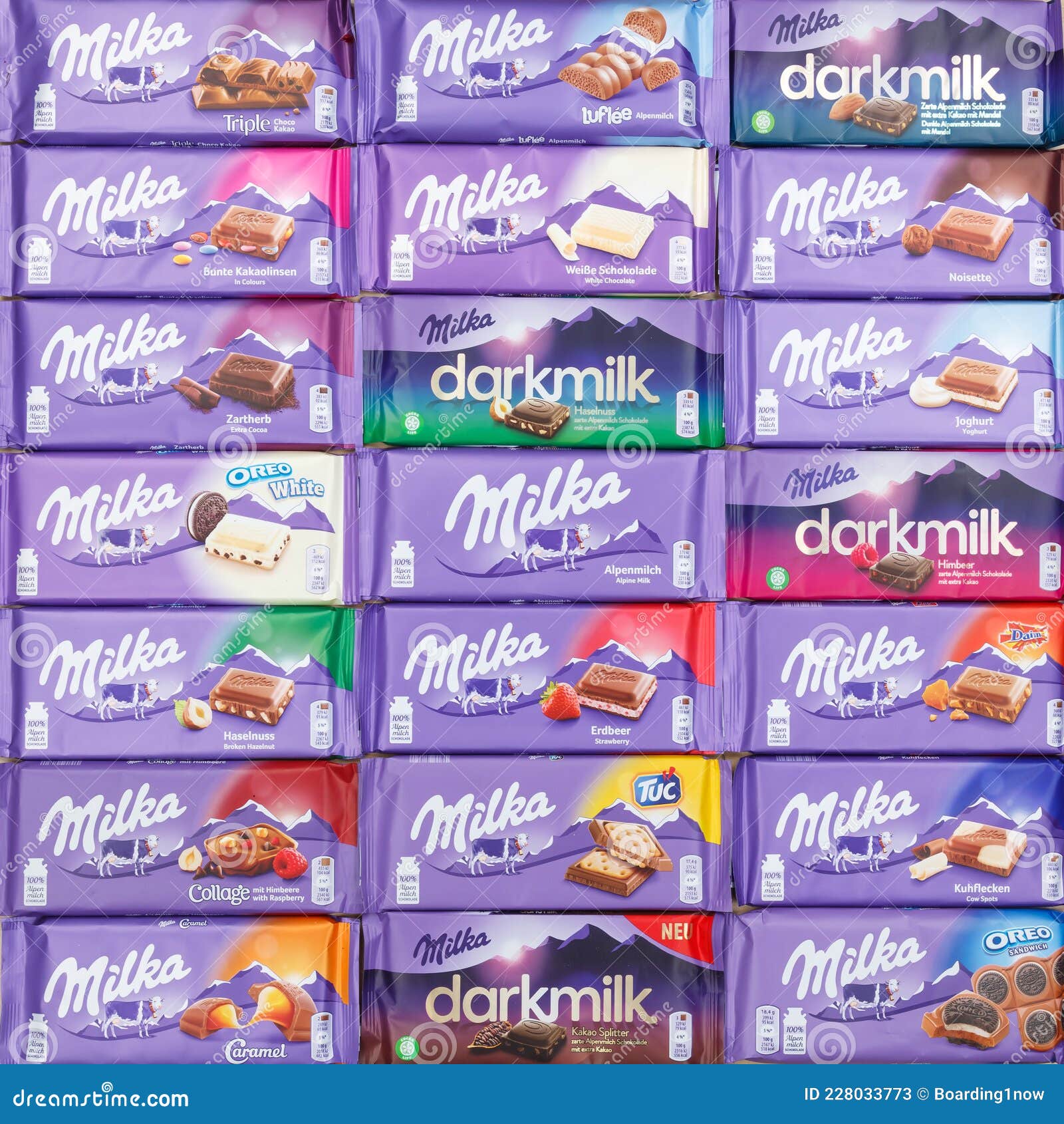 Milka Chocolate Chocolates Different Types Variety Background Square