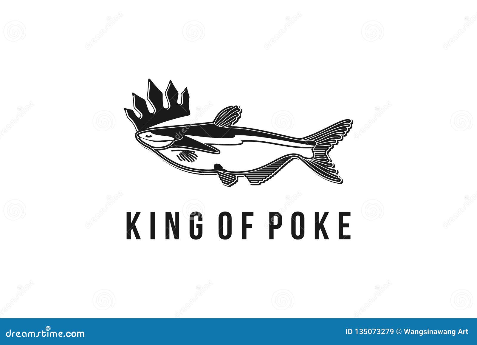 Milkfish, Poke King Logo Designs Inspiration Isolated On