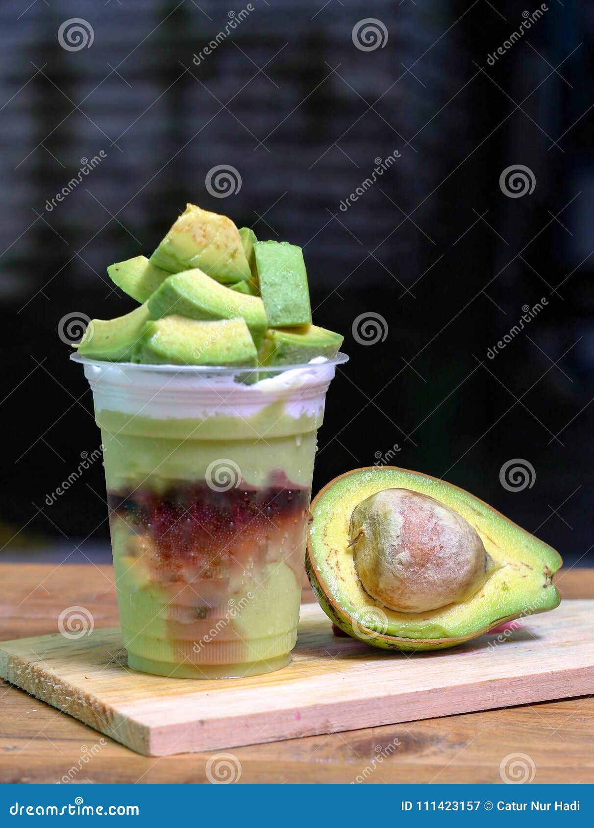 Milkshake with Avocado Pieces, Version 6 Stock Image - Image of cool ...