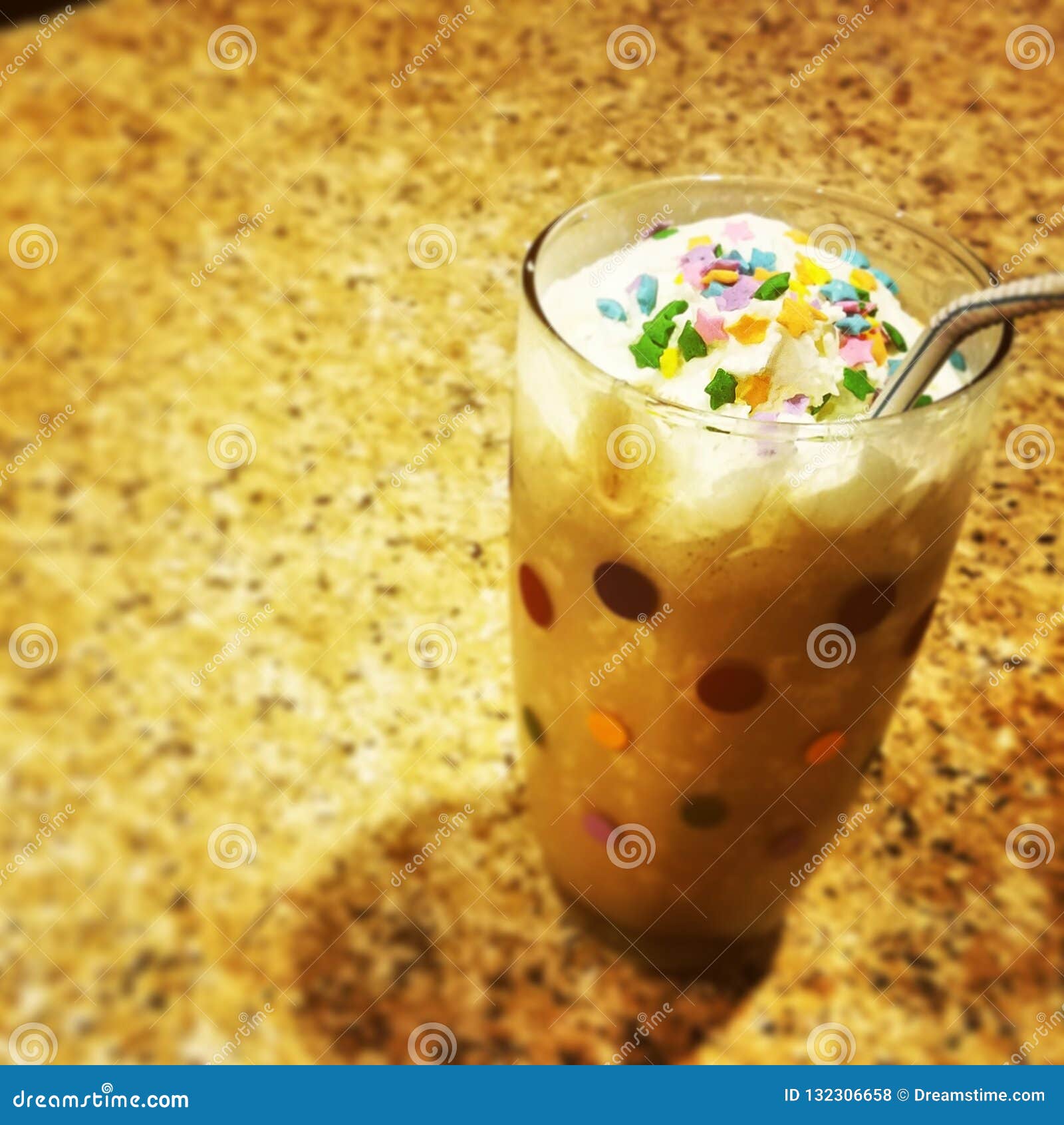 Milkshake stock photo. Image of whipped, cream, milkshake 132306658