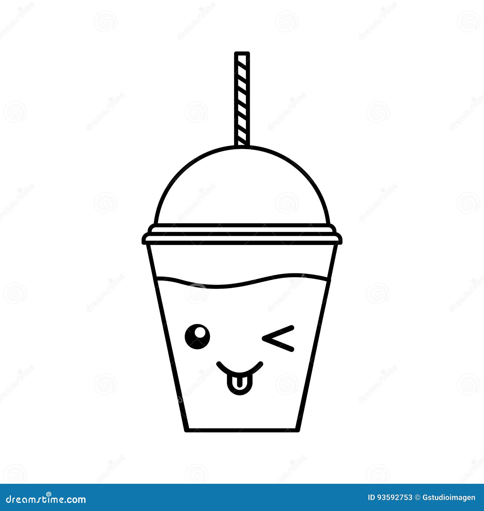 Milkshake plastic cup stock vector. Illustration of cream - 93592753