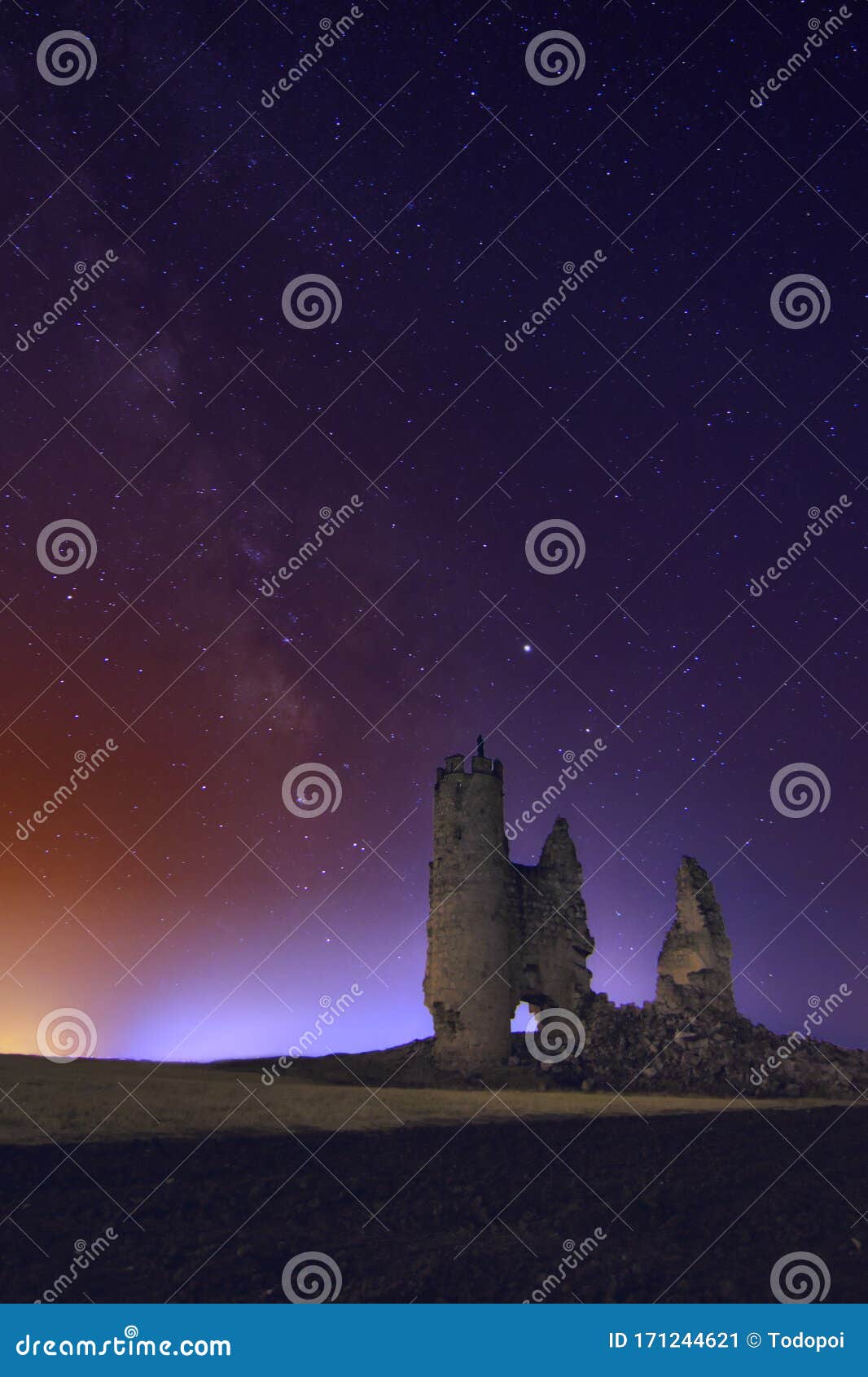 milky way in caudilla castle. toledo, spain