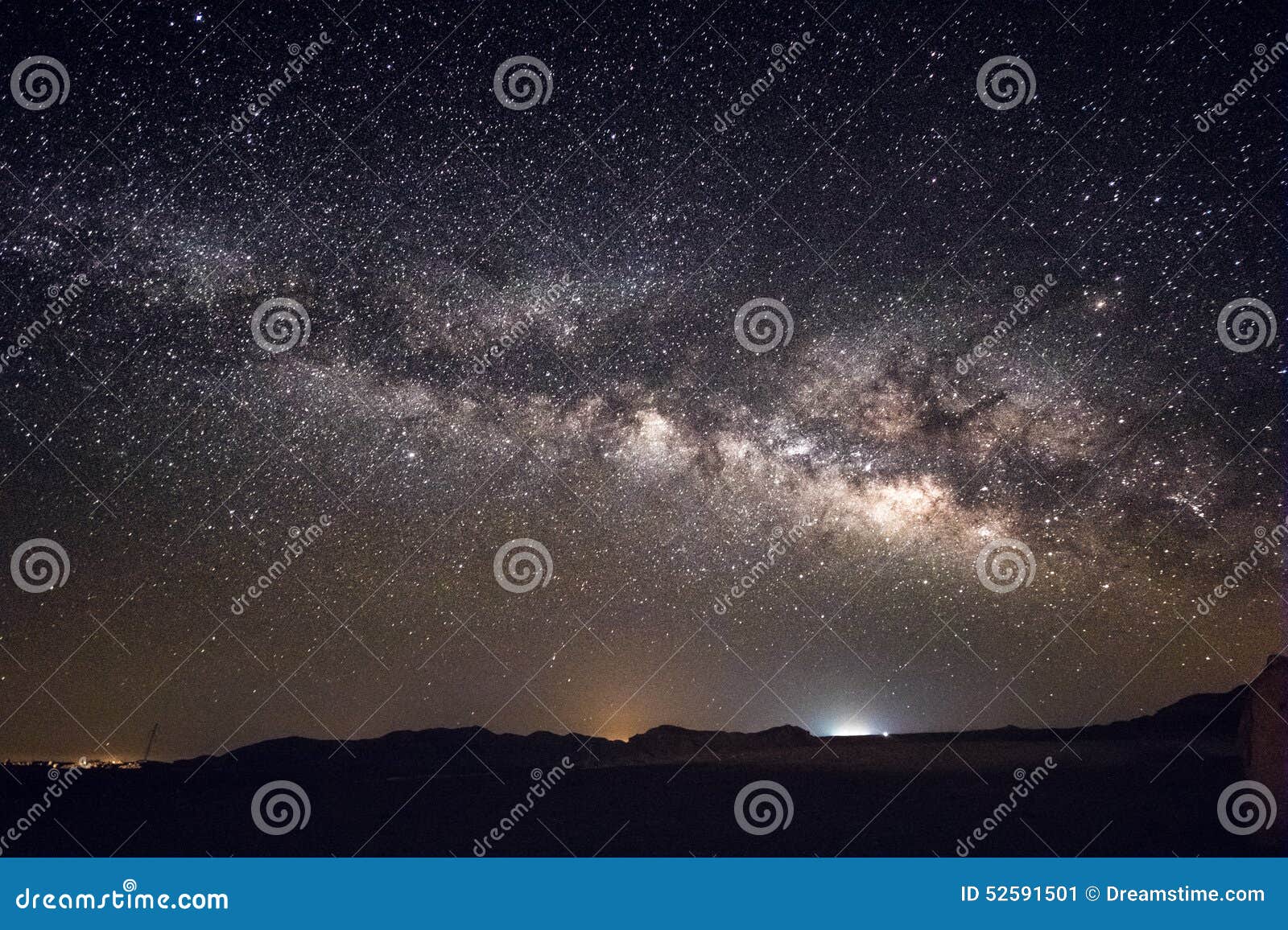 milky way galaxy and stars above negev desert israel
