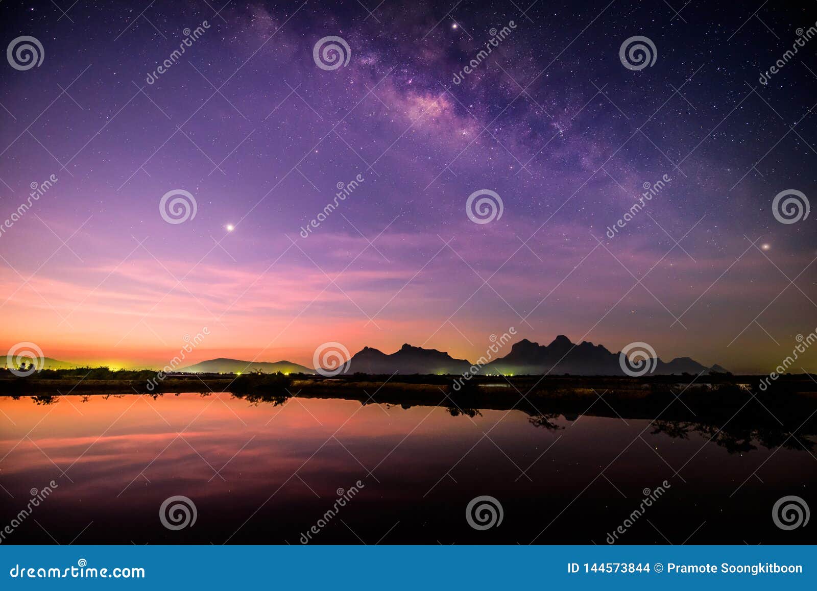 Milky Way at the Lake before Sunrise Time Stock Photo Image of milky
