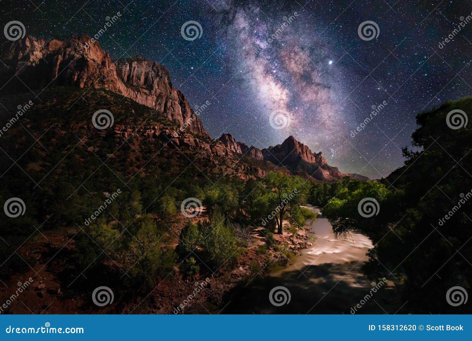 milky way and stars at zion national park