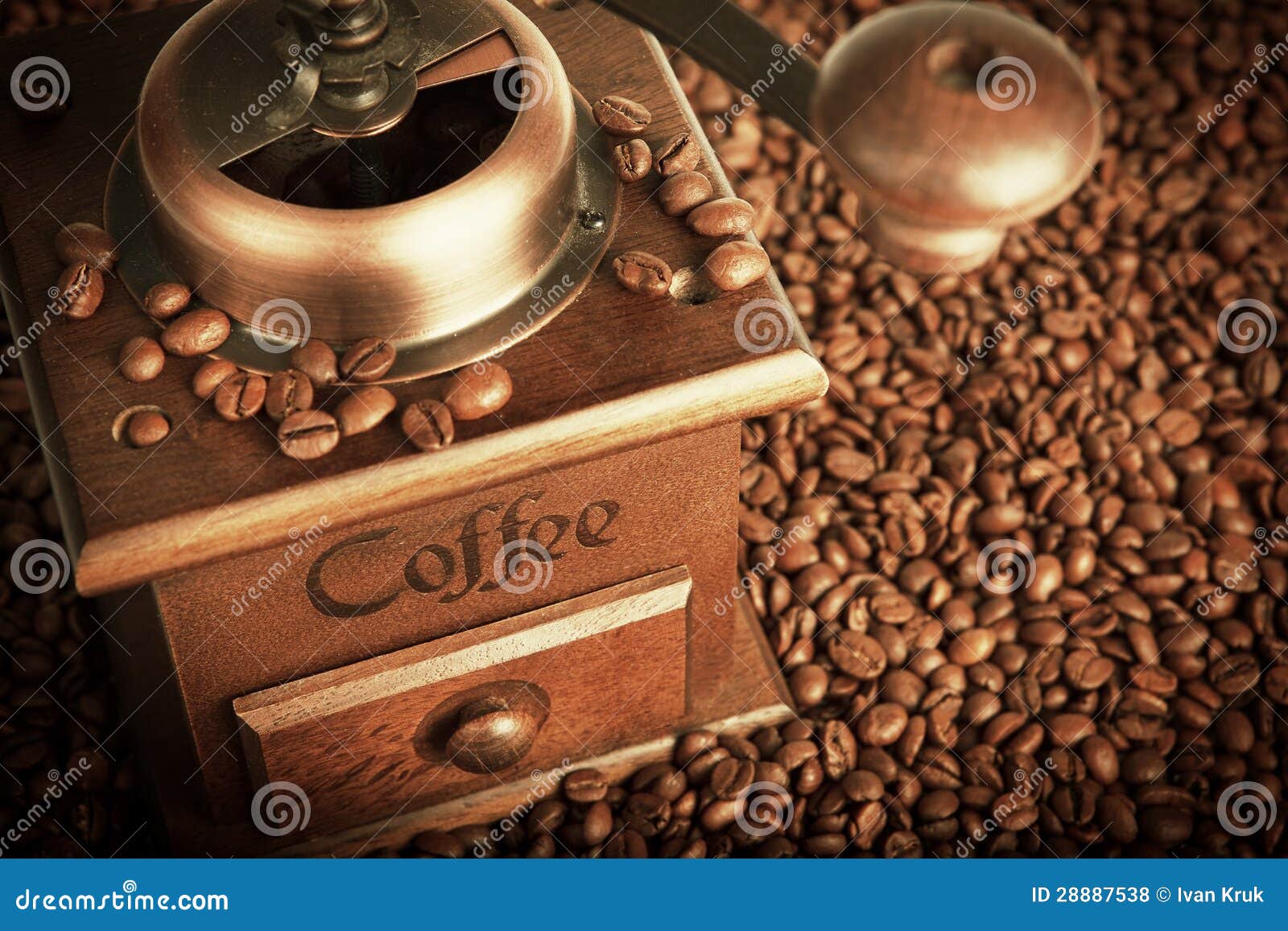 Mill with coffee beans stock photo. Image of natural 28887538