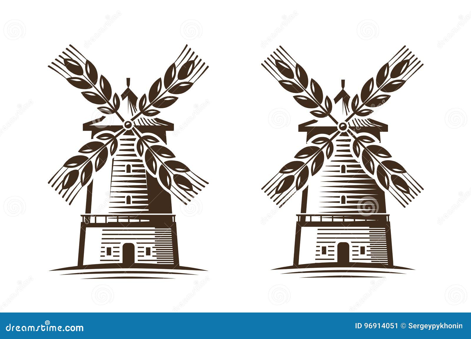 mill, windmill icon. agriculture, agribusiness, bakery logo or label