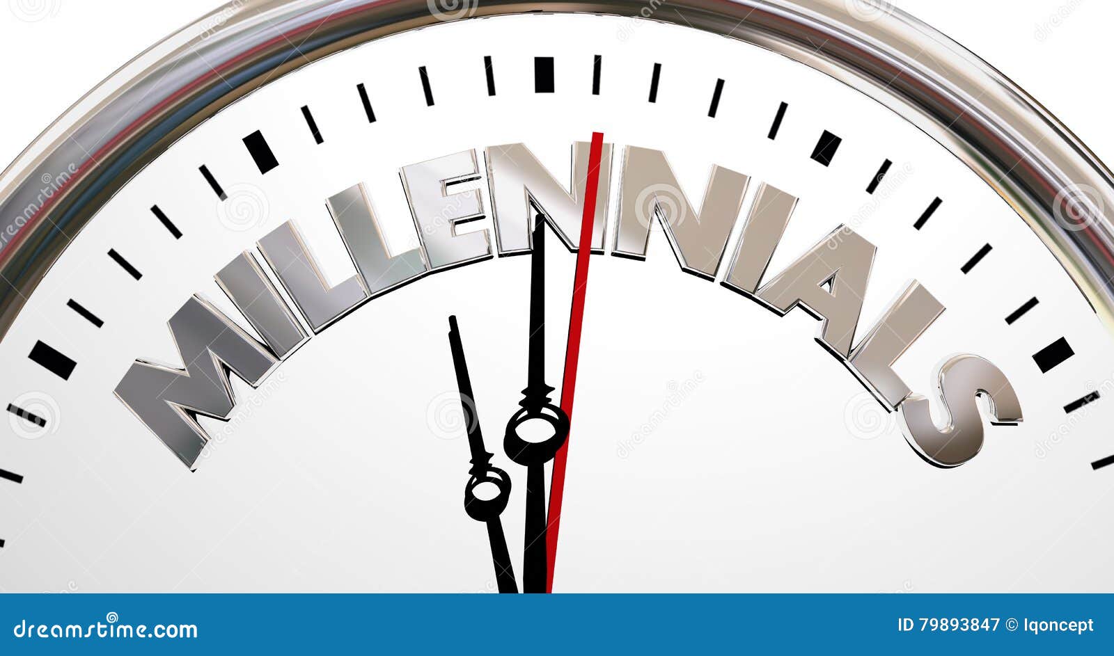 Millennials Generation Y Young People Clock Time Stock Illustration