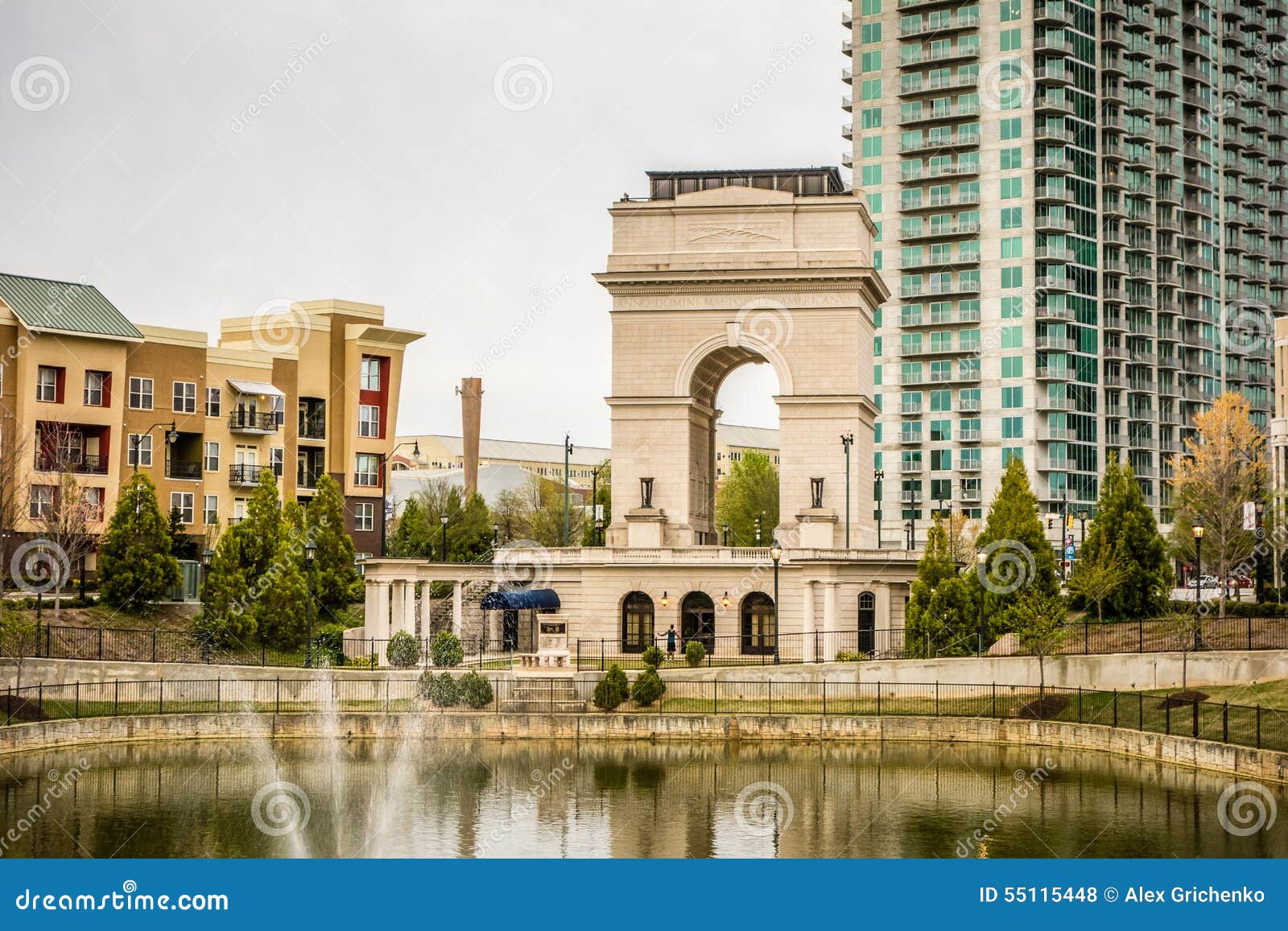 Millennium Gate Triumphal Arch at Atlantic Station in Midtown at Stock Photo - Image of georgia