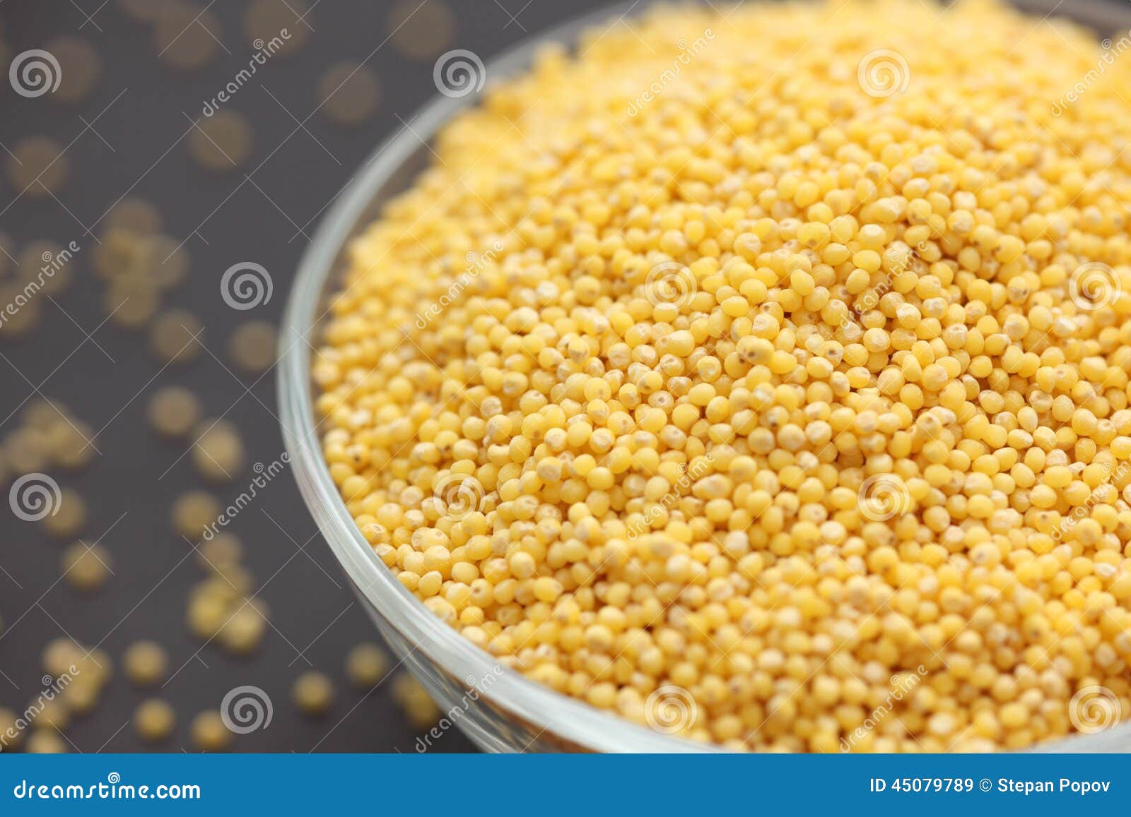 Millet in a glass bowl stock image. Image of close, life 45079789