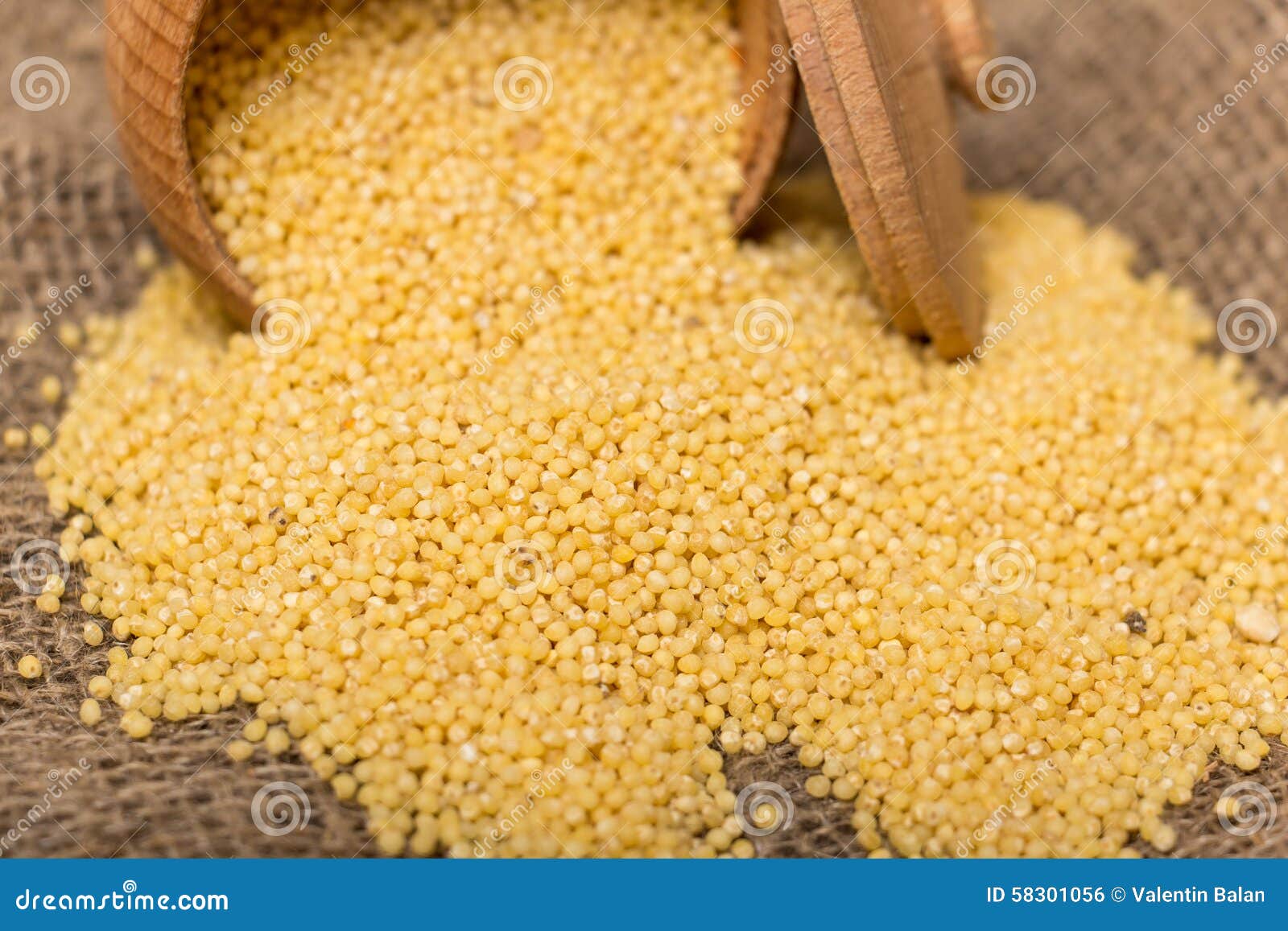 Millet Groats in Wooden Pot Stock Photo Image of ingredient, grain