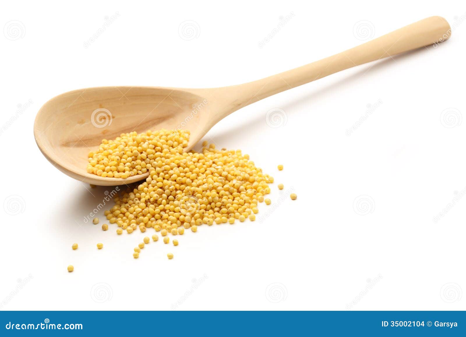 Millet Groats with Wooden Spoon Stock Photo Image of wooden, closeup