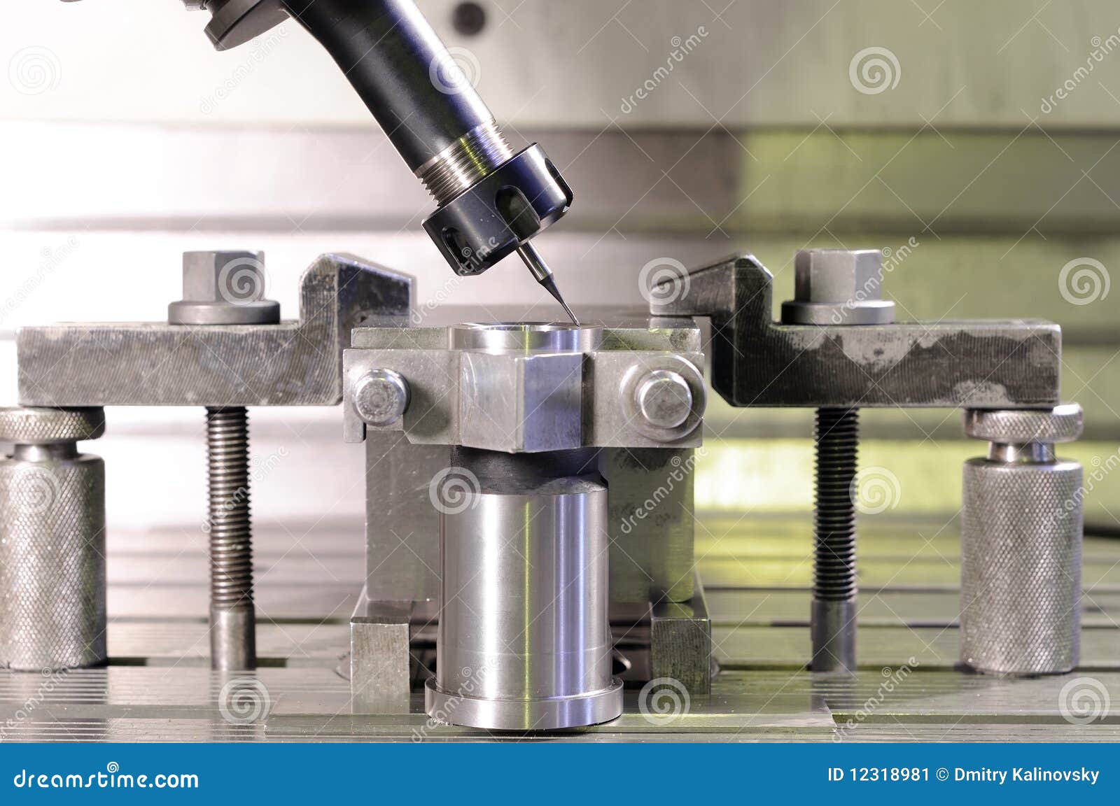 Metal Blank Machining Process On Lathe With Tools And Coolant At Steel