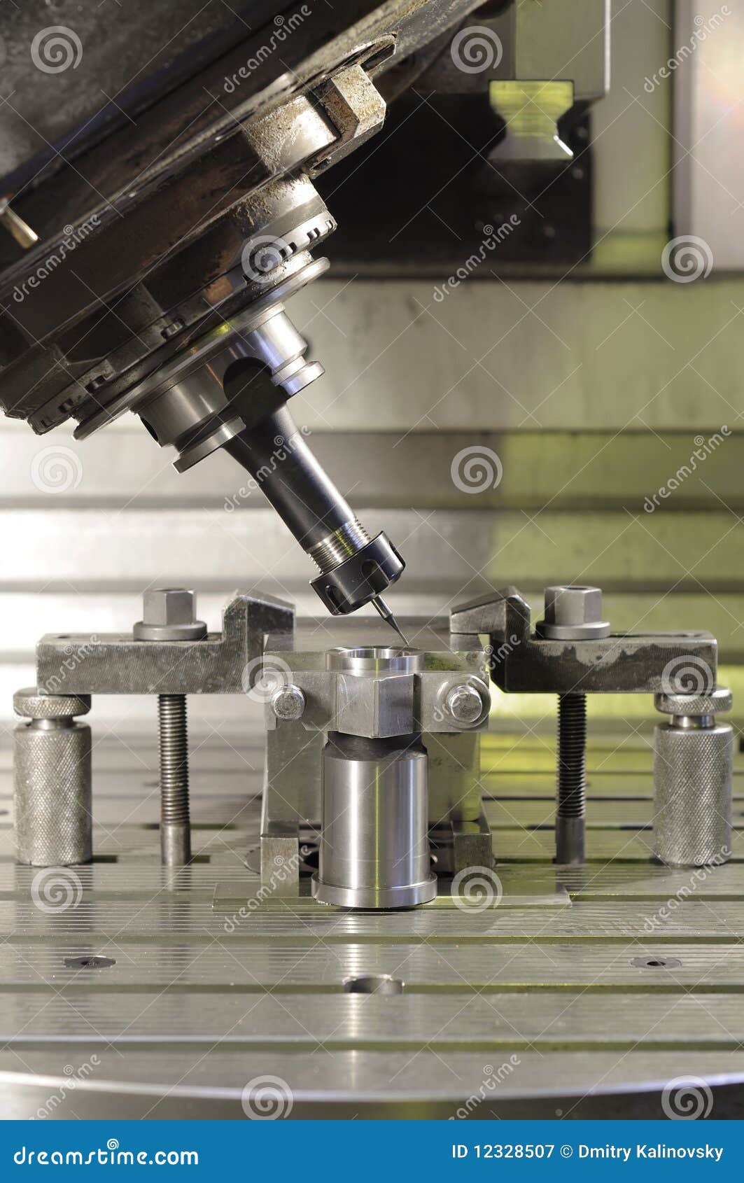 Metal Blank Machining Process On Lathe With Tools And Coolant At Steel