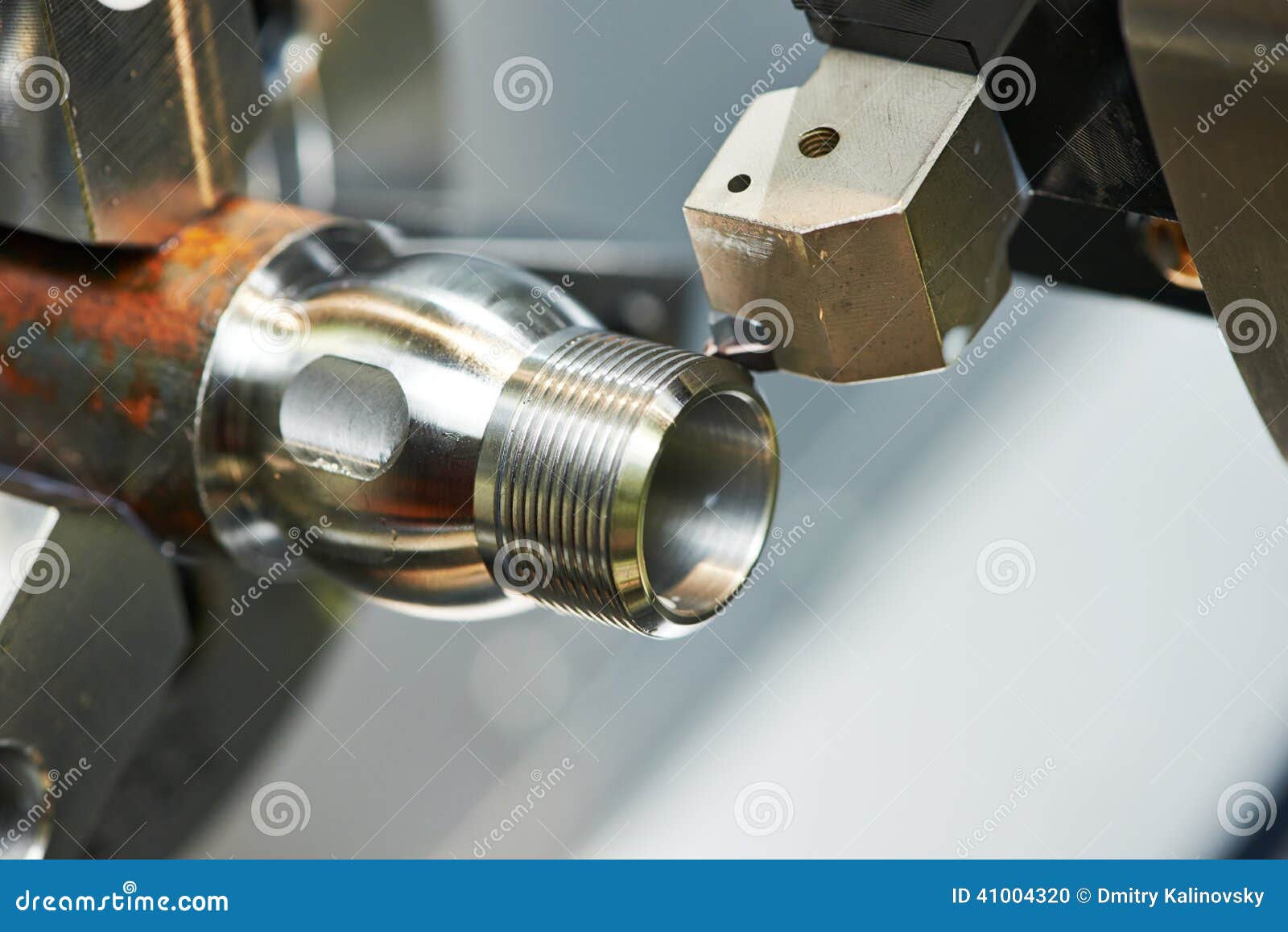 Milling Process of Metal on Machine Tool Stock Photo Image of
