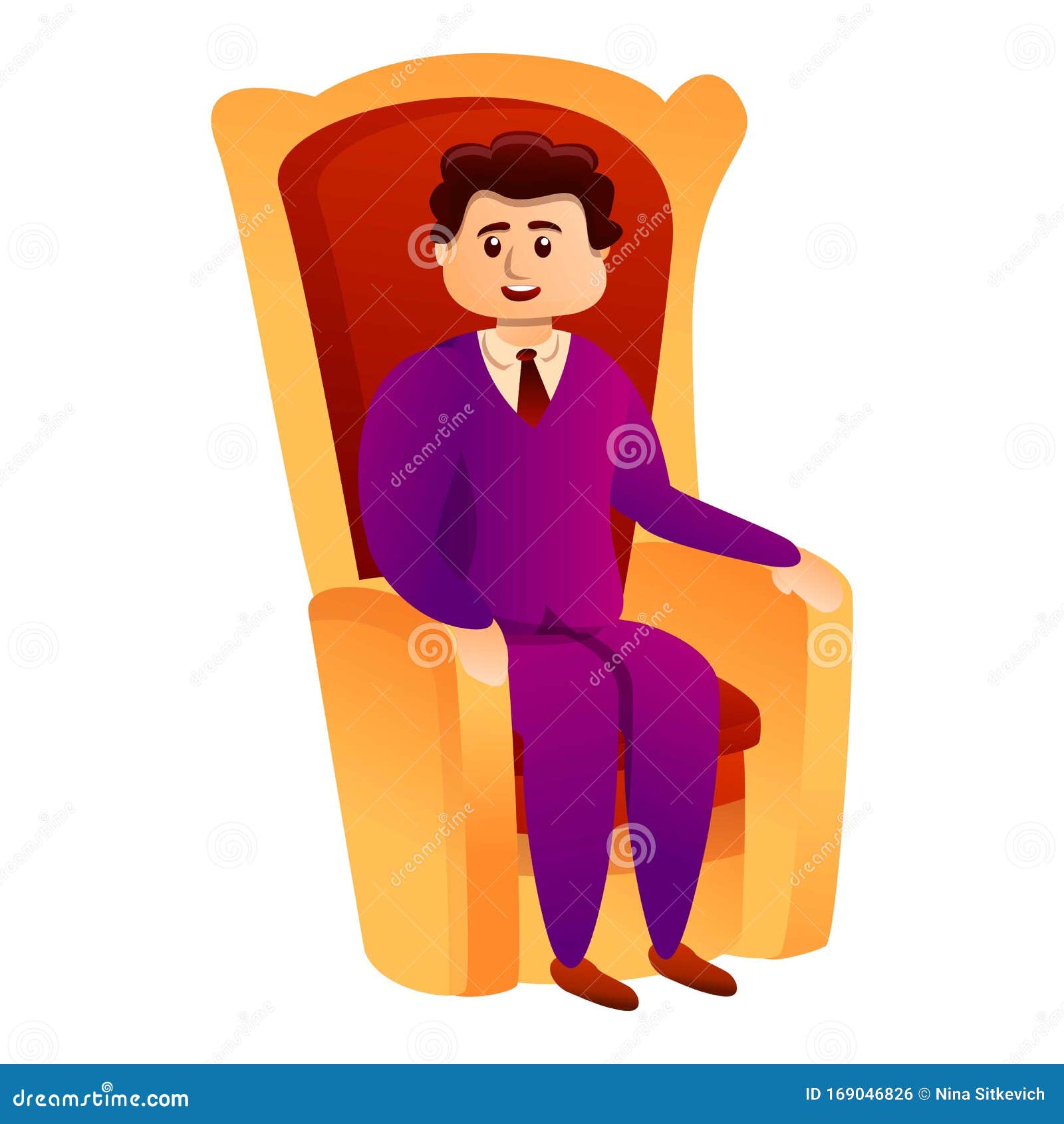 Millionaire in King Chair Icon, Cartoon Style Stock Vector - Illustration  of icon, money: 169046826